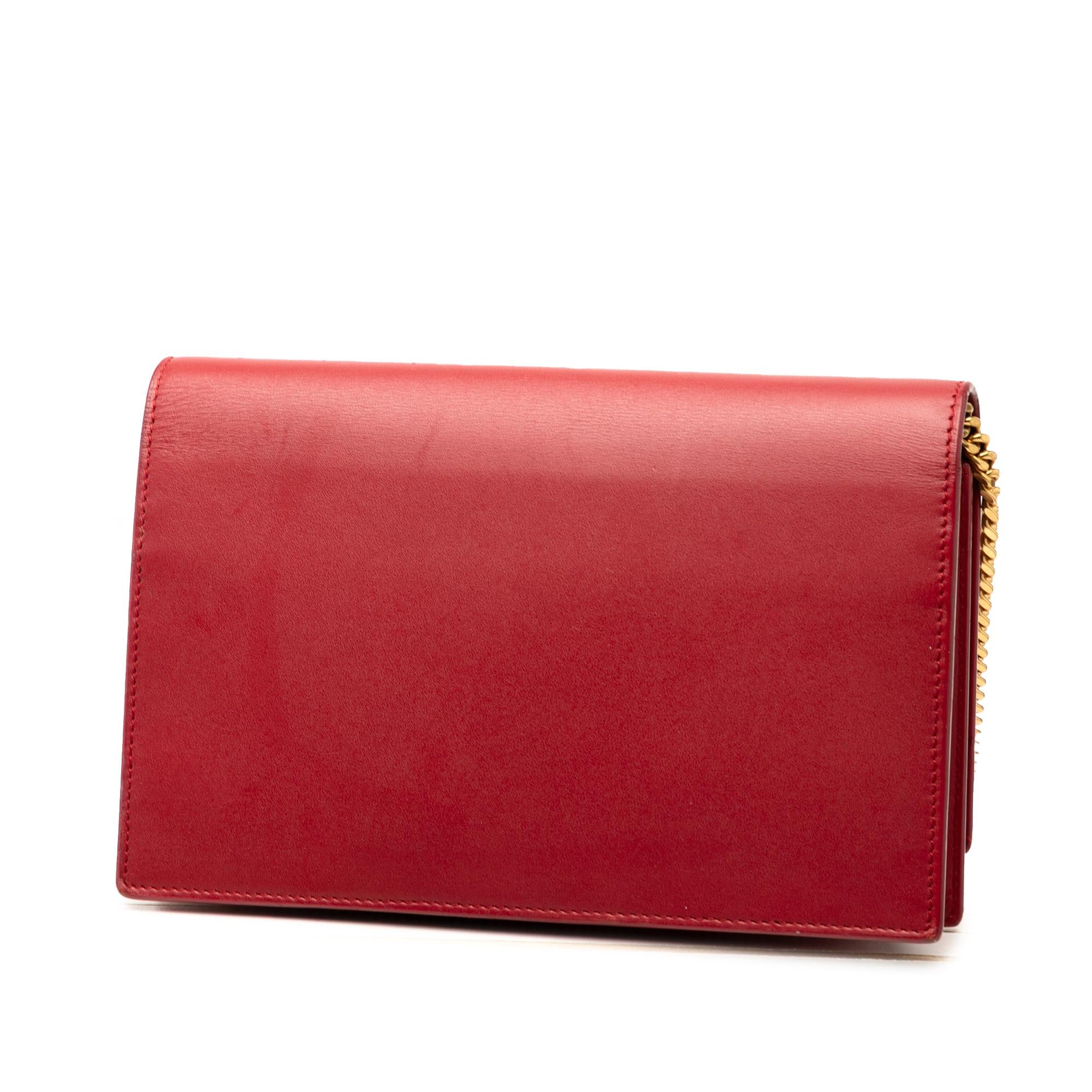 Saint Laurent Smooth Calfskin Monogram Kate Tassel Wallet on Chain