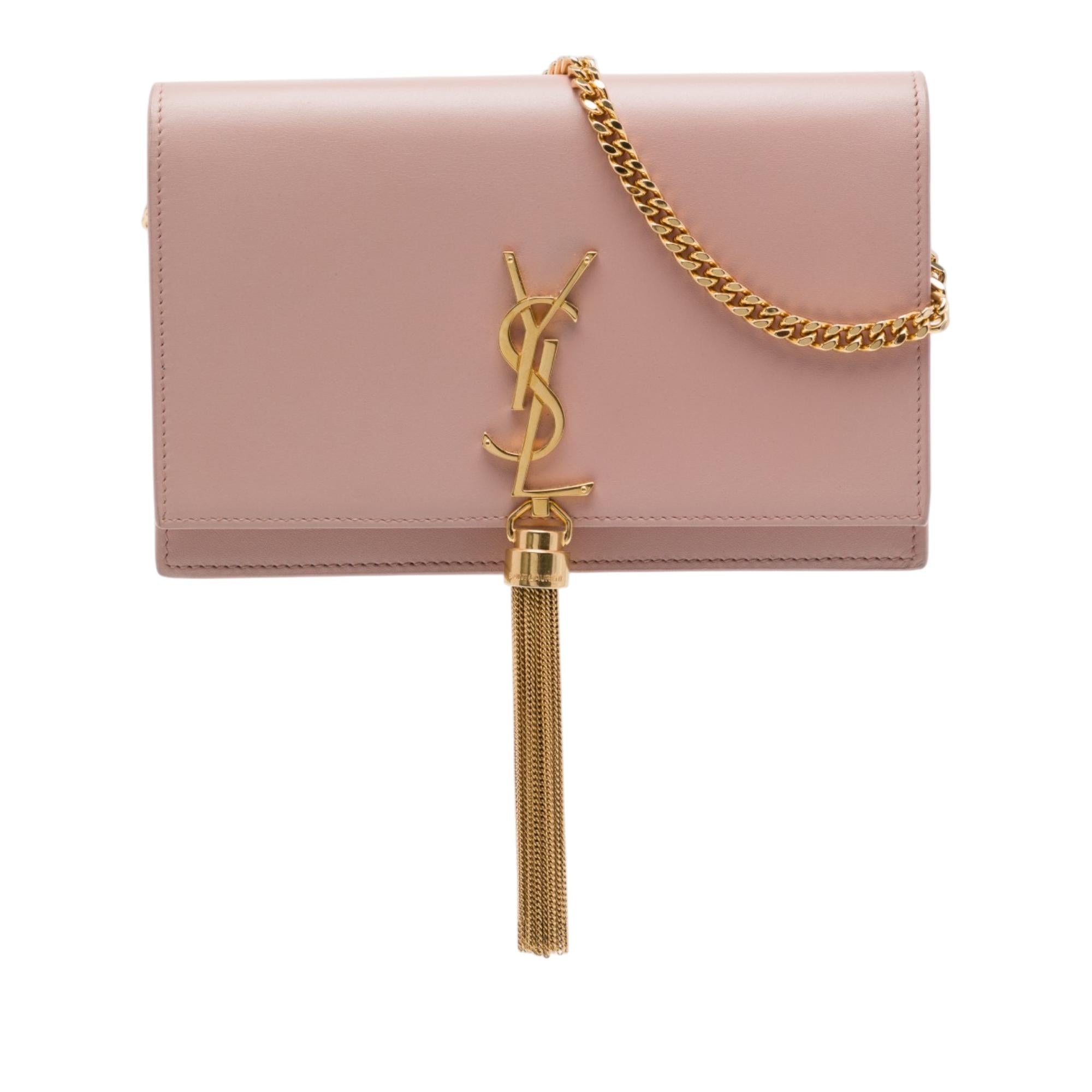 Saint Laurent Smooth Calfskin Monogram Kate Tassel Wallet on Chain
