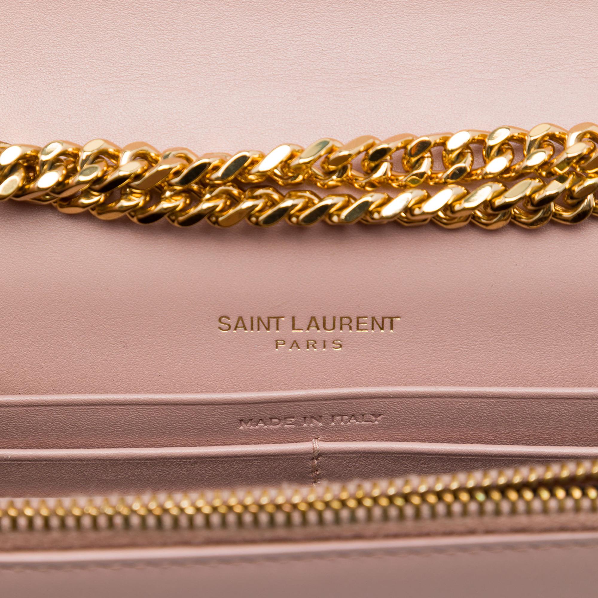 Saint Laurent Smooth Calfskin Monogram Kate Tassel Wallet on Chain