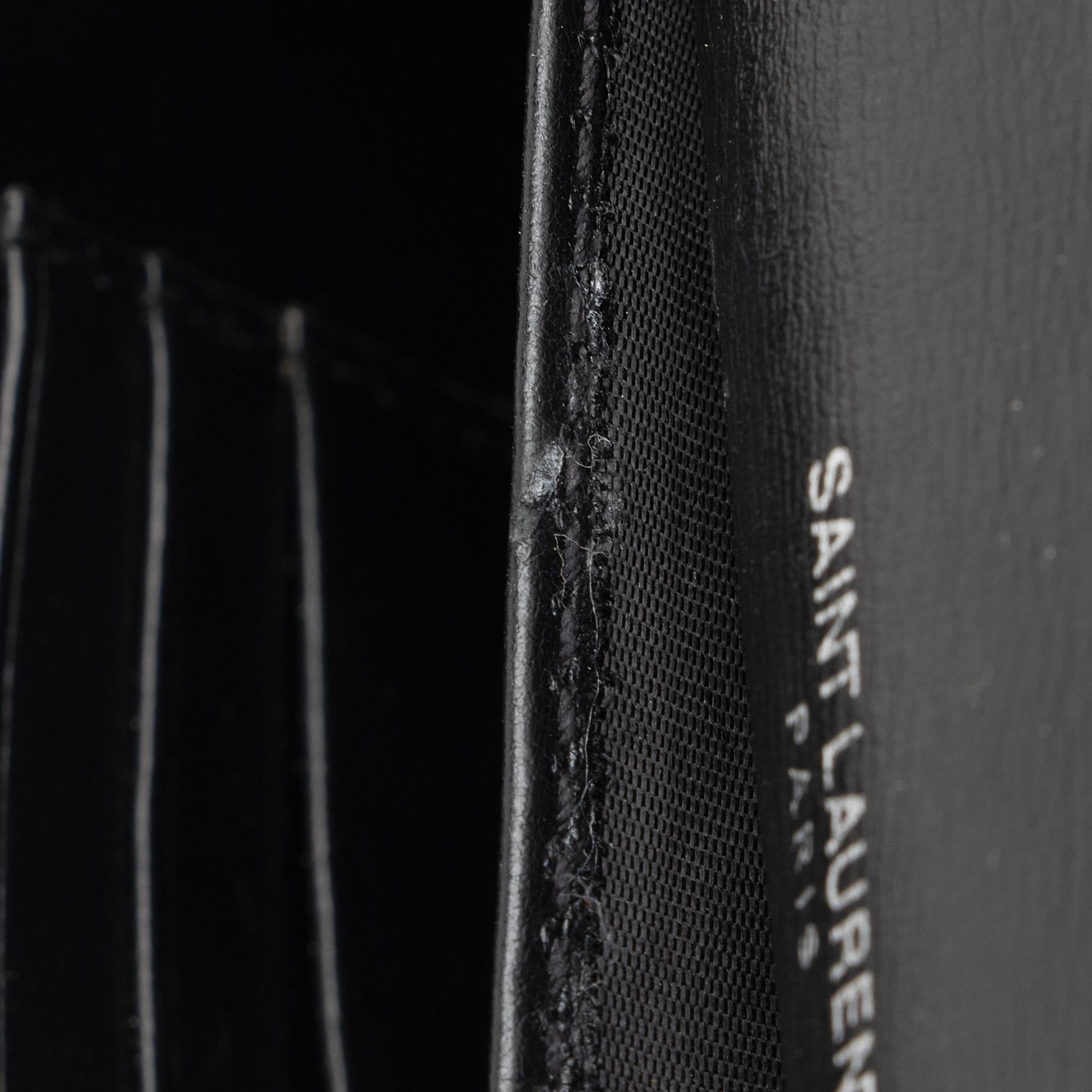 Saint Laurent Smooth Calfskin Monogram Sunset Mini Wallet on Chain Bag (SHF-JIh0bZ)