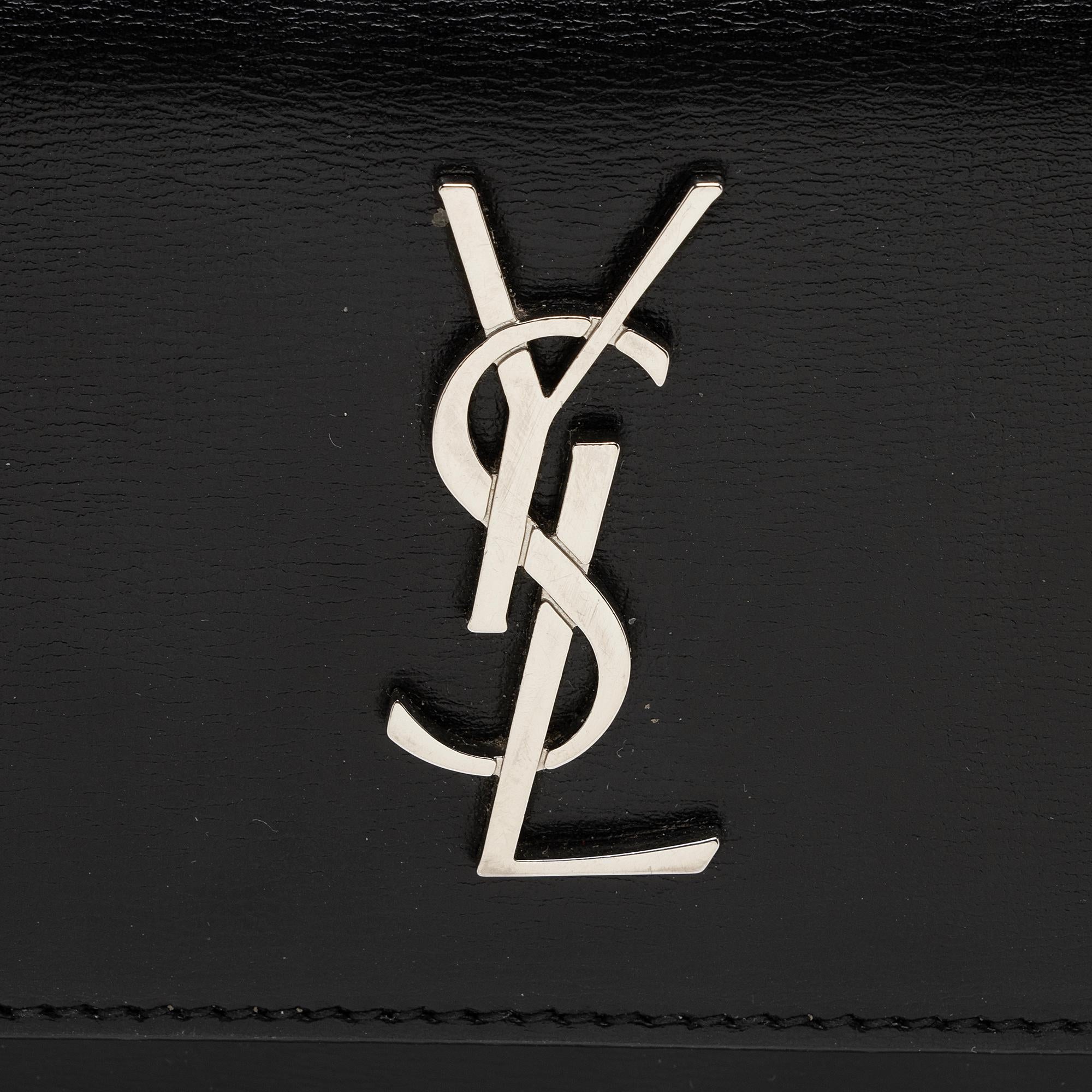 Saint Laurent Smooth Calfskin Monogram Sunset Mini Wallet on Chain Bag (SHF-JIh0bZ)