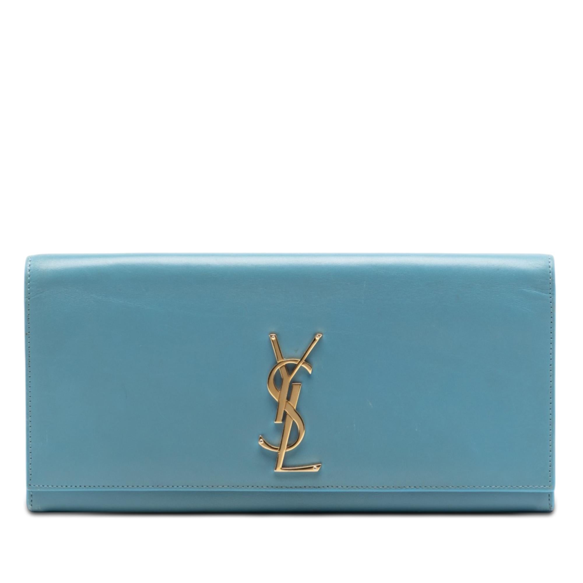 Saint Laurent Smooth Leather Cassandre Clutch
