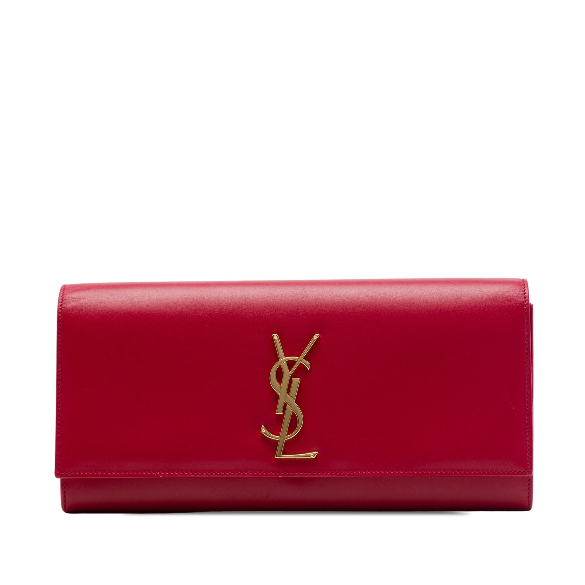 Saint Laurent Smooth Leather Cassandre Clutch