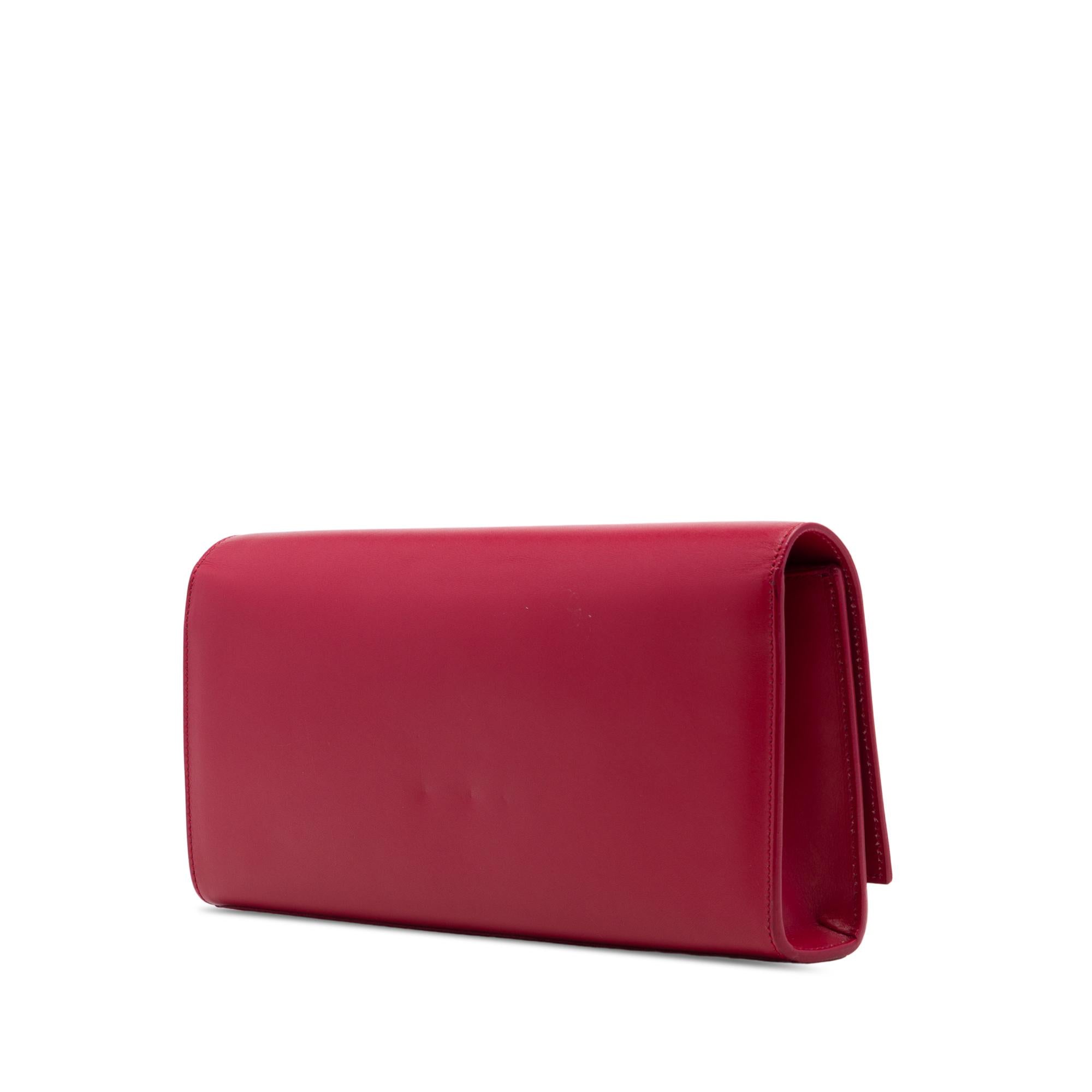 Saint Laurent Smooth Leather Cassandre Clutch