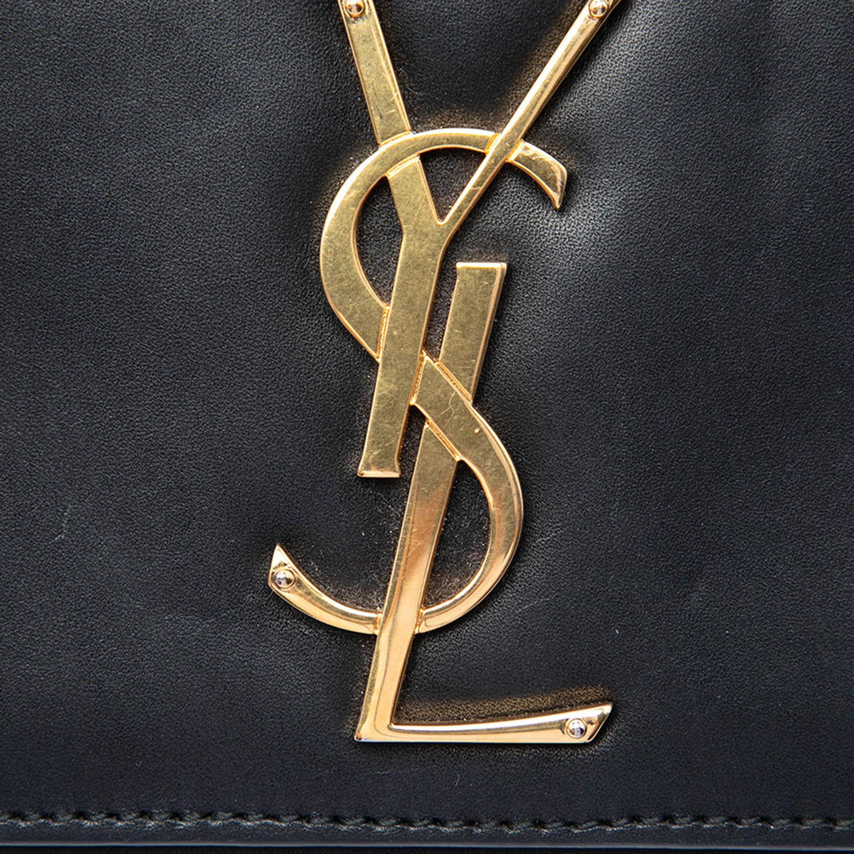 Saint Laurent Smooth Leather Cassandre Clutch