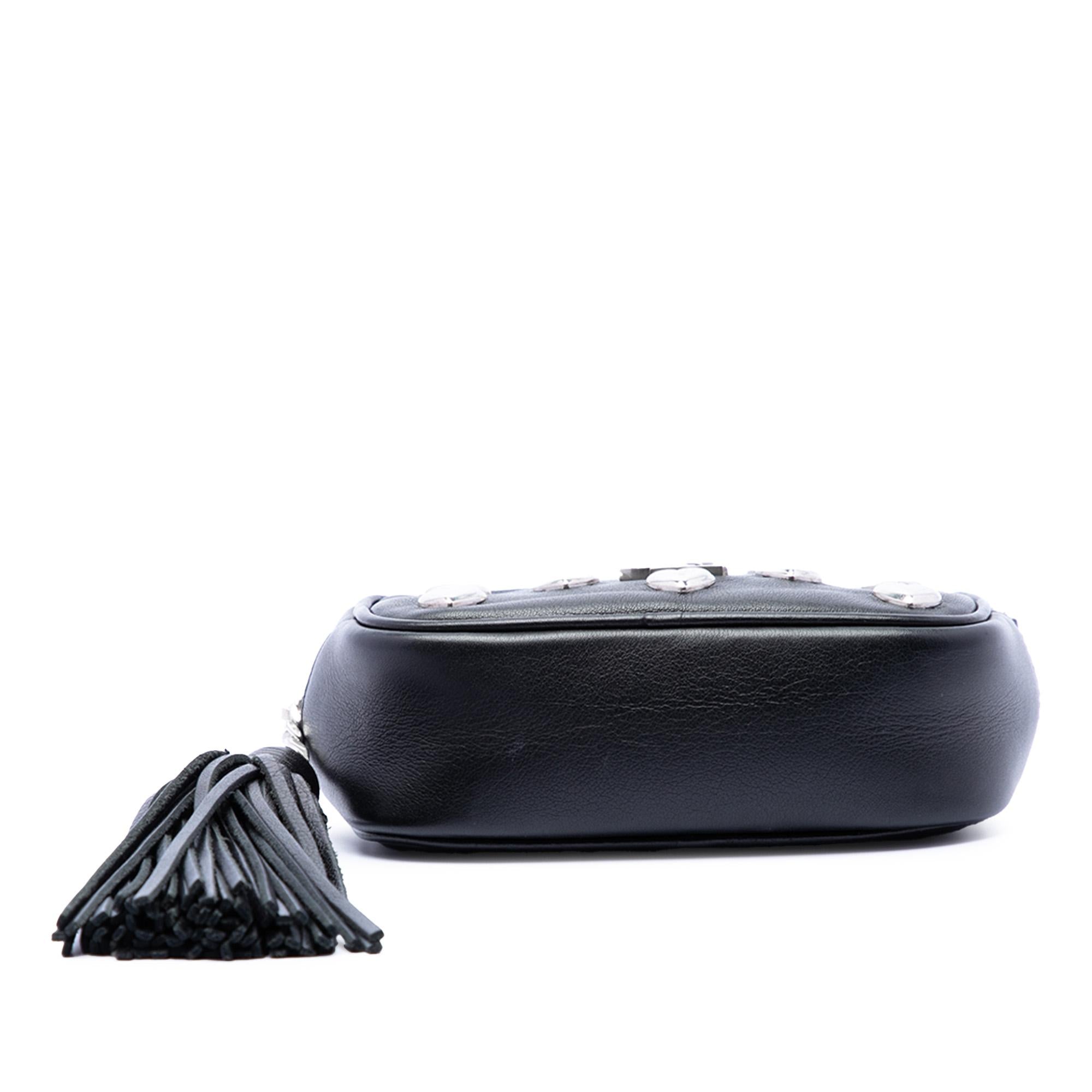 Saint Laurent Studded Calfskin Monogram Heart Blogger Crossbody