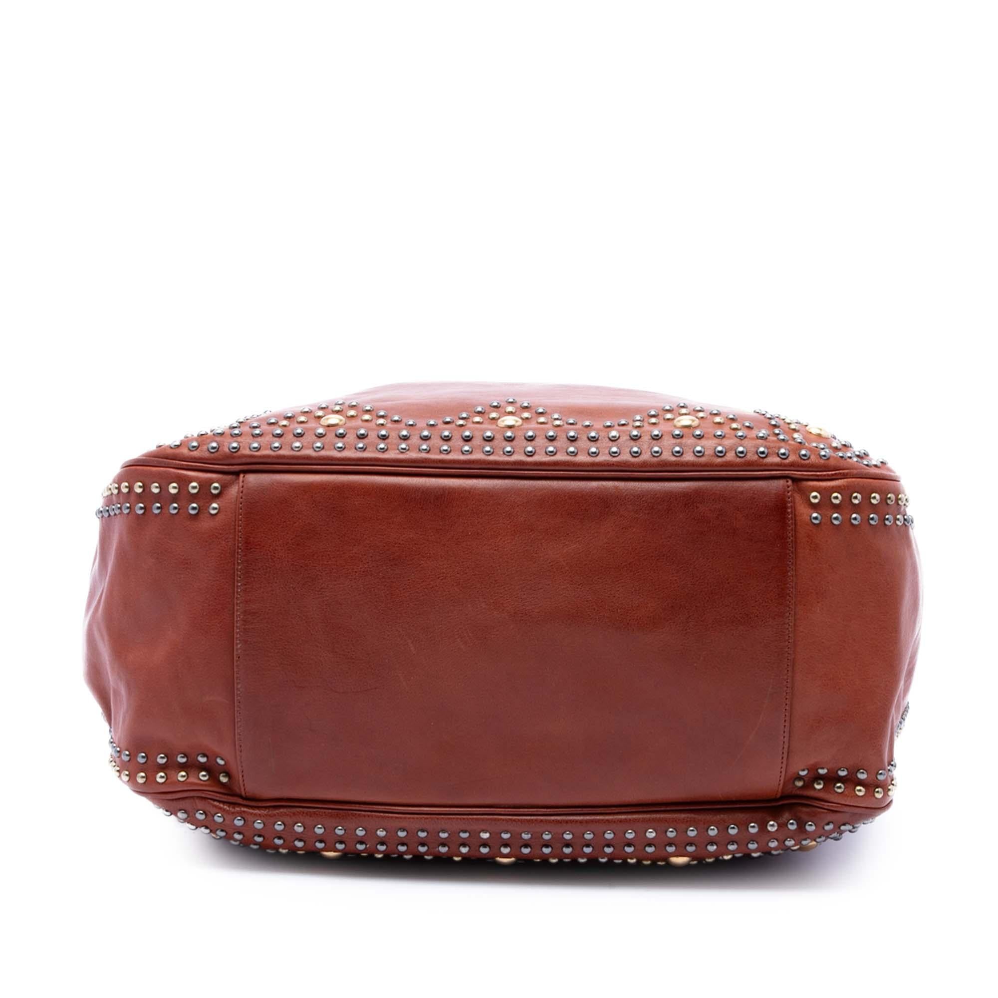 Saint Laurent Studded Calfskin Roady Hobo
