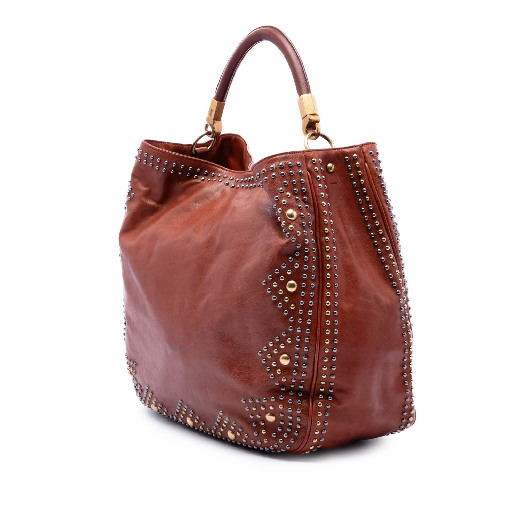 Saint Laurent Studded Calfskin Roady Hobo