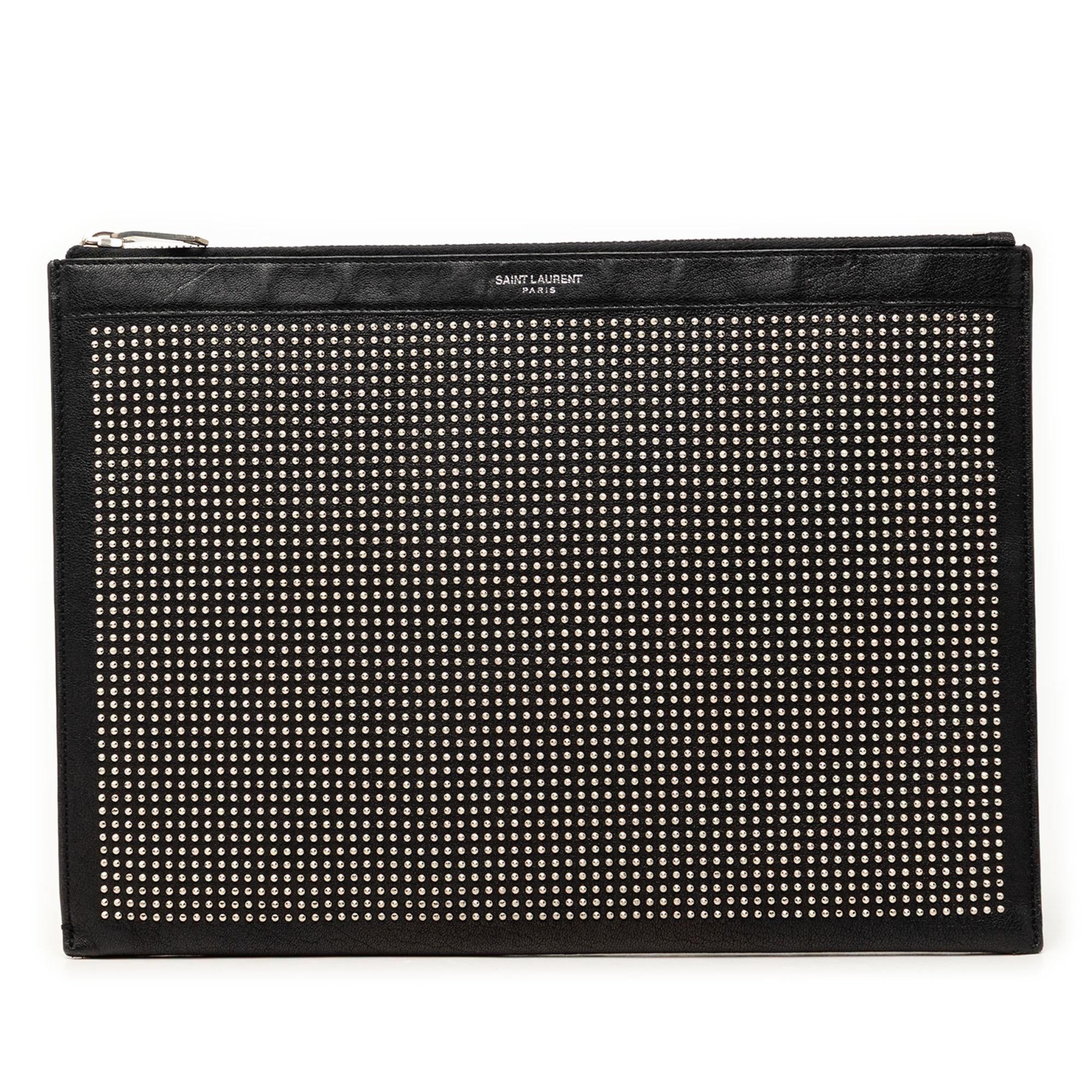 Saint Laurent Studded Leather Clutch