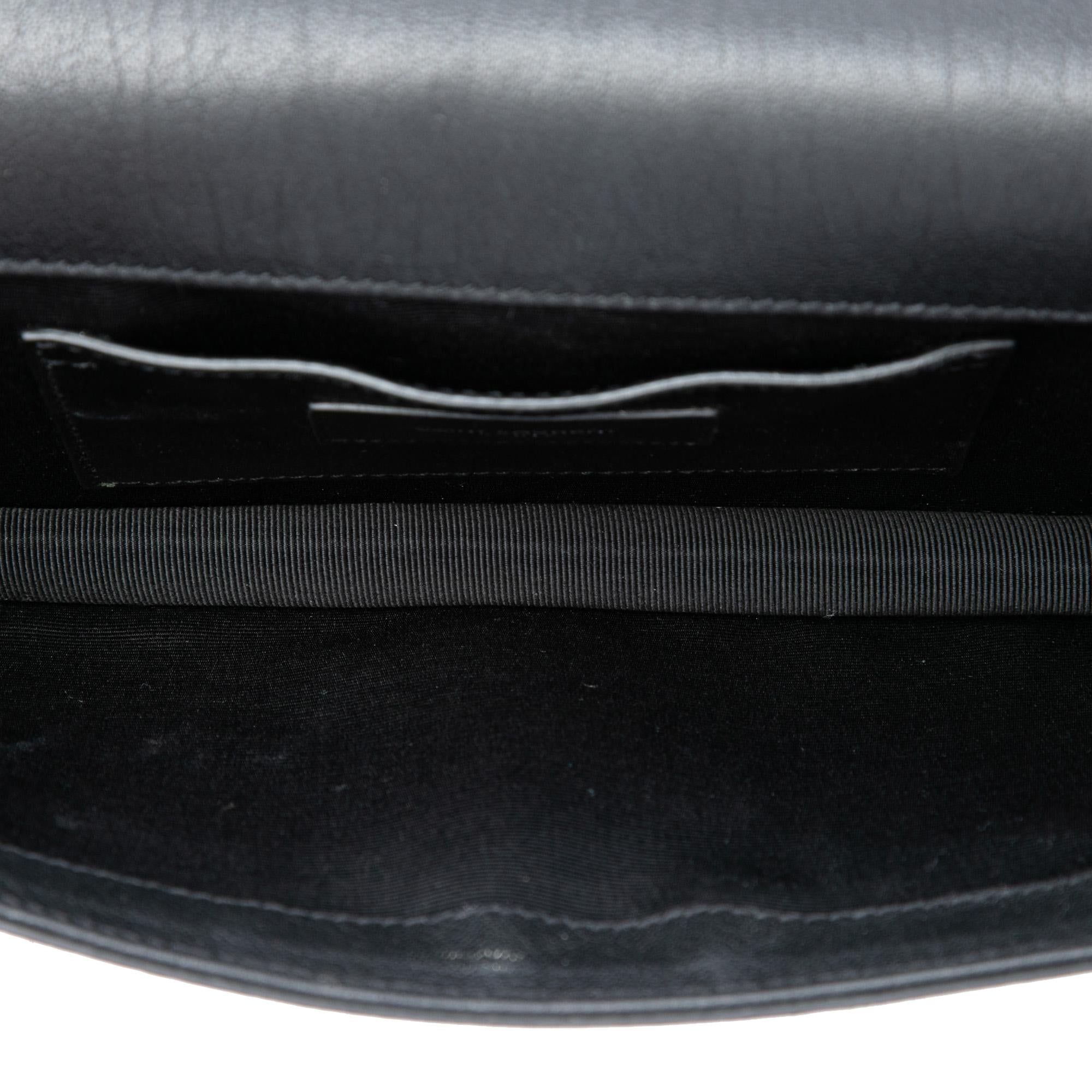 Saint Laurent Studded Leather Monogram Clutch
