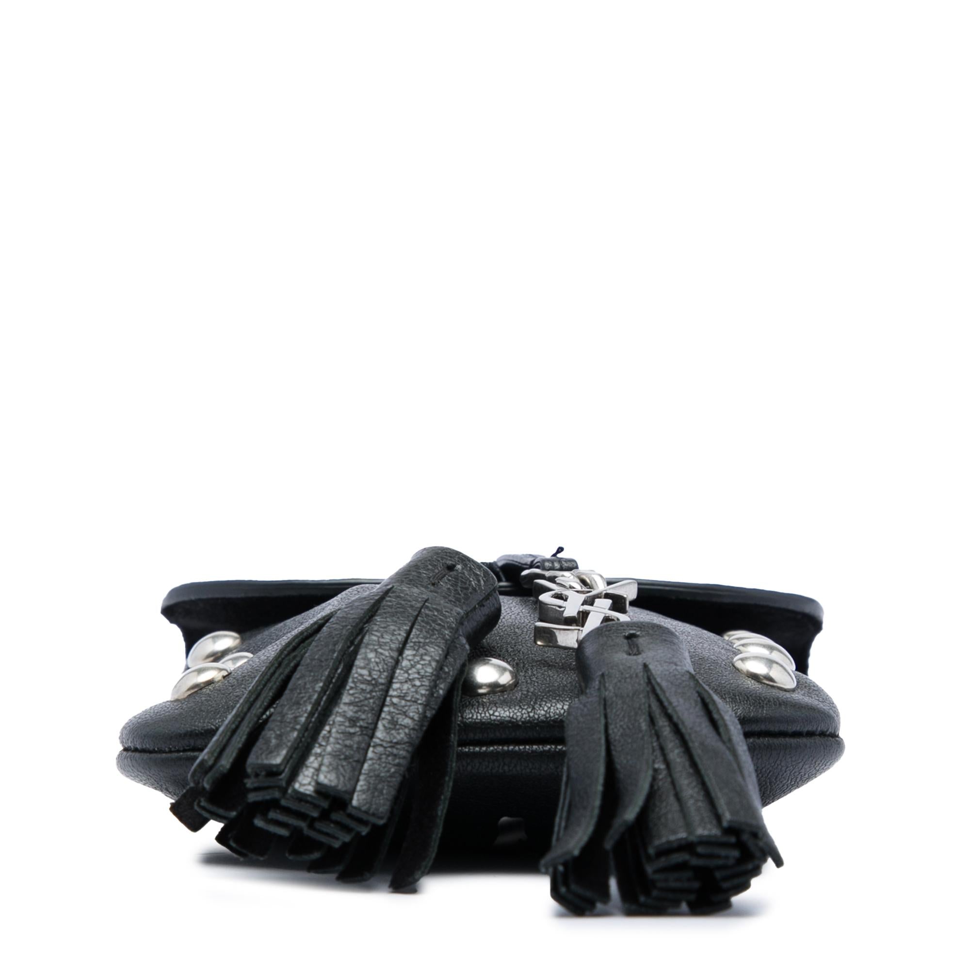 Saint Laurent Studded Leather Phone Pouch