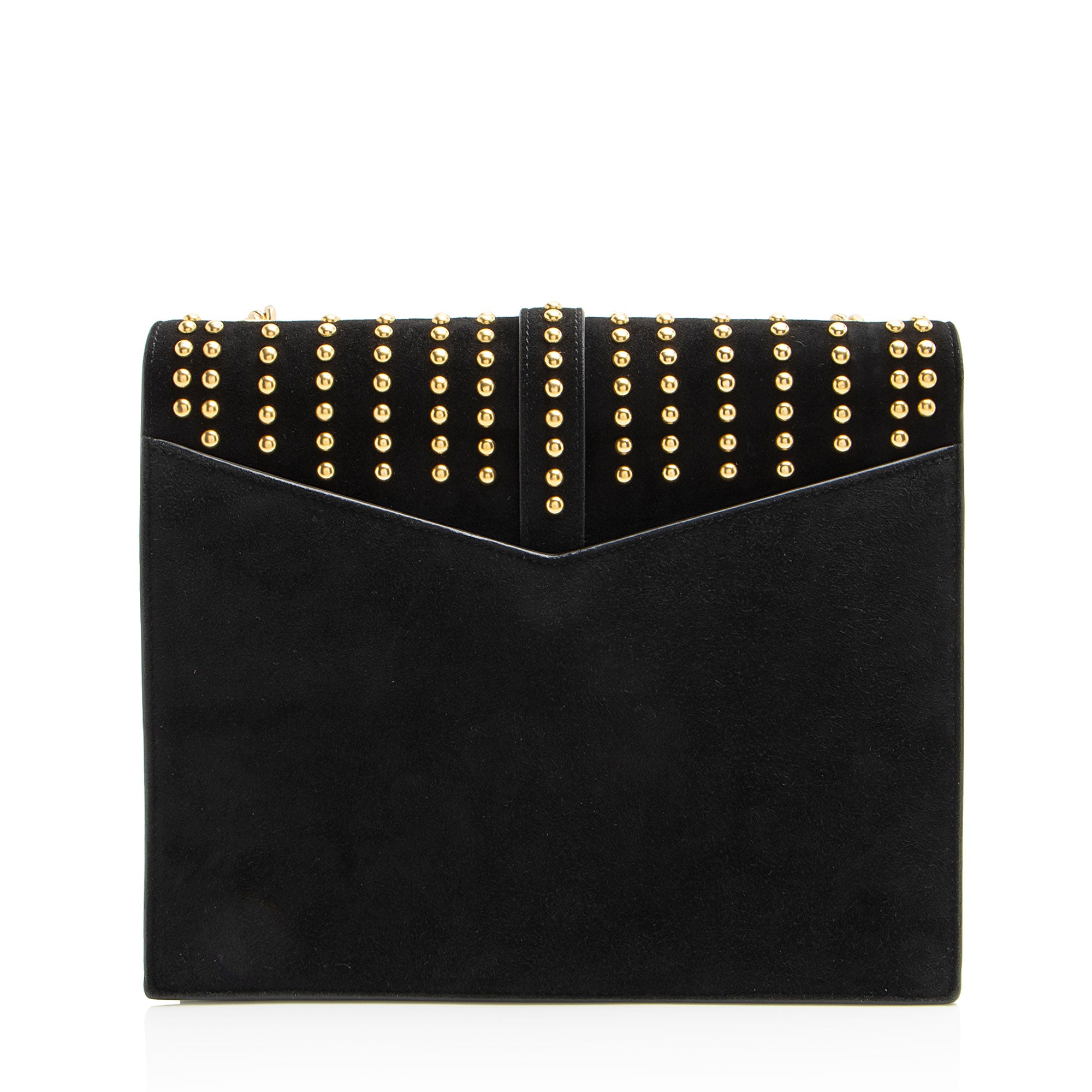 Saint Laurent Studded Suede Monogram Sulpice Medium Shoulder Bag