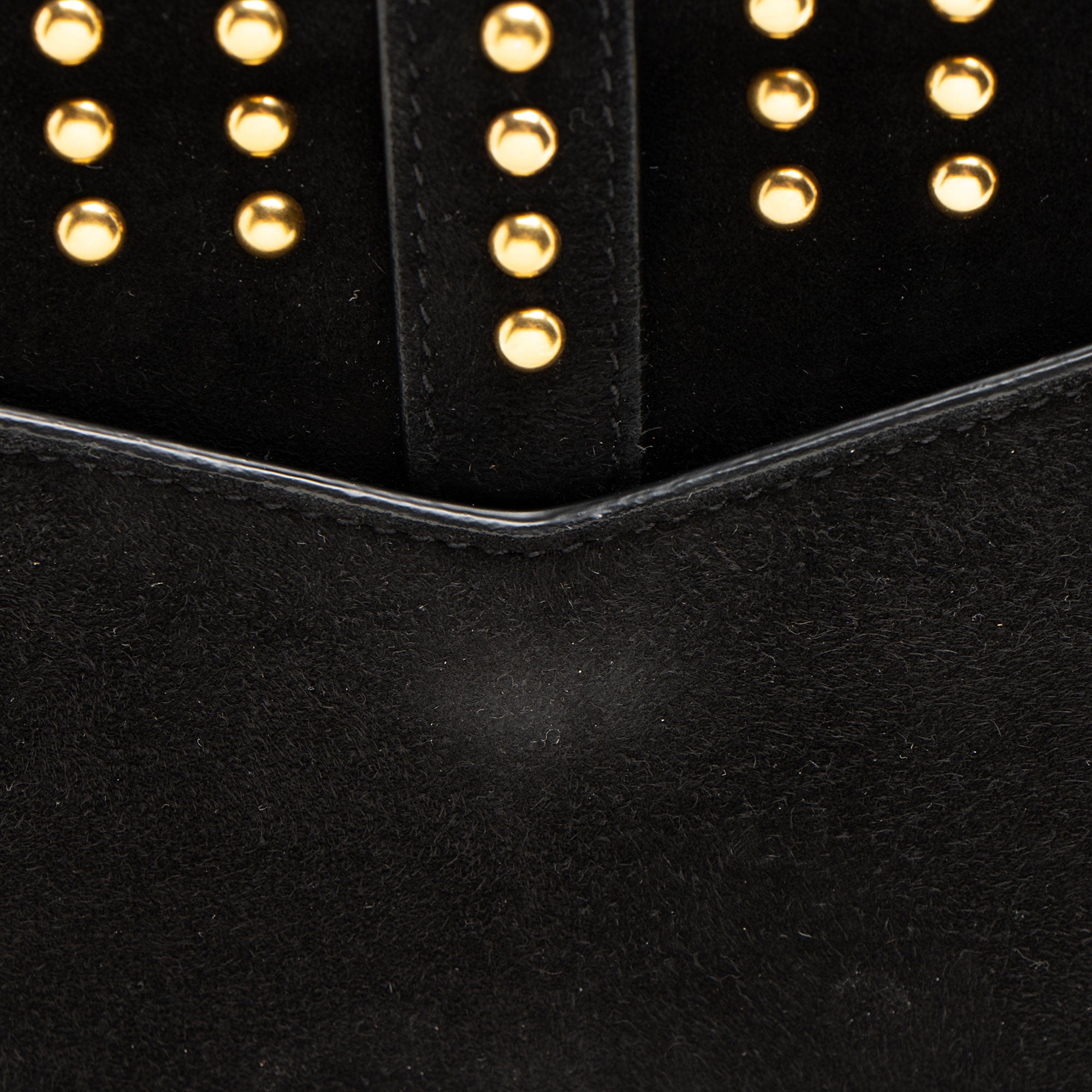 Saint Laurent Studded Suede Monogram Sulpice Medium Shoulder Bag