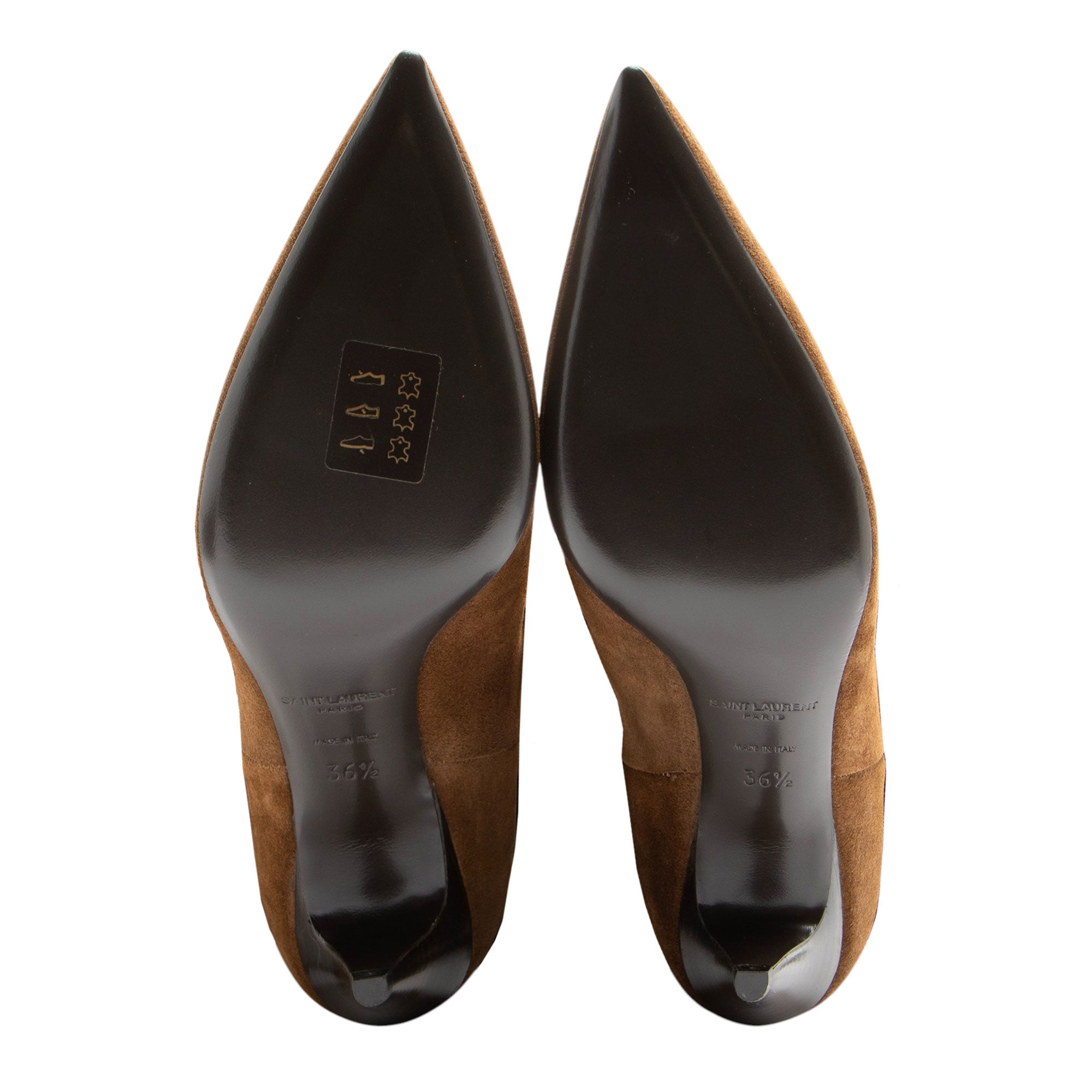 Saint Laurent Suede Fringe Charlotte Ankle Boots - Size 6.5 / 36.5