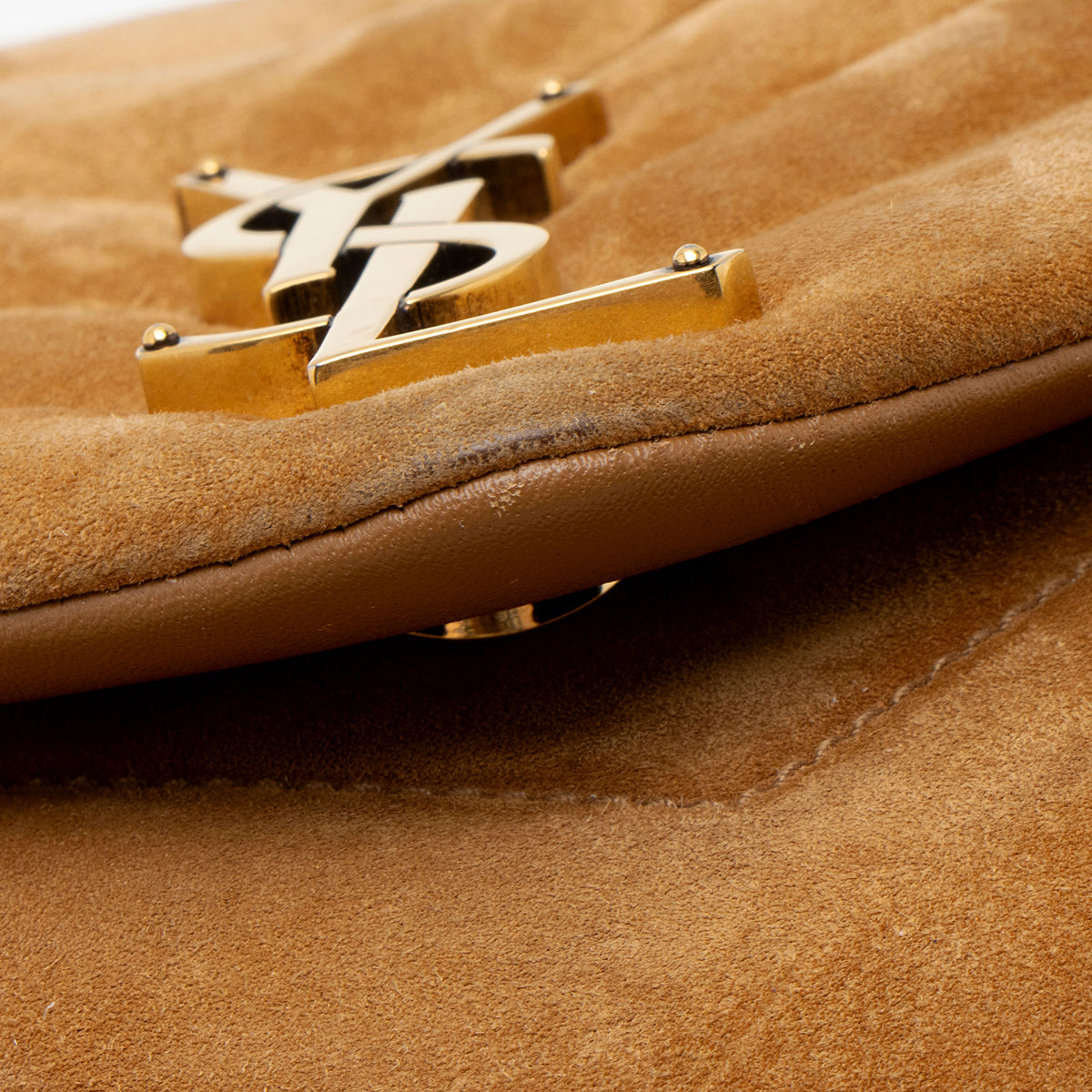 Saint Laurent Suede Monogram LouLou Chain Medium Shoulder Bag