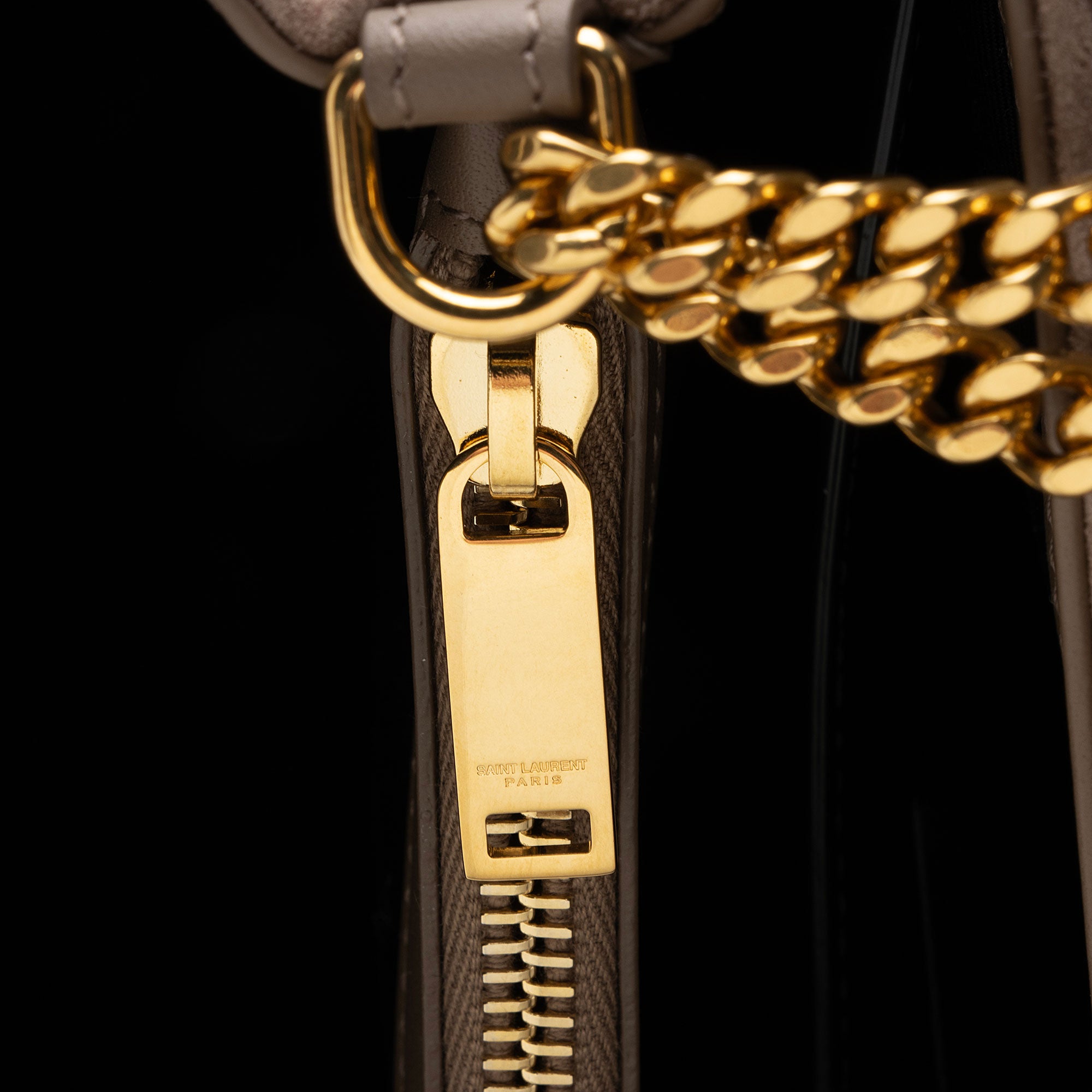 Saint Laurent Suede Monogram LouLou Chain Small Crossbody (SHF-JtlYPP)