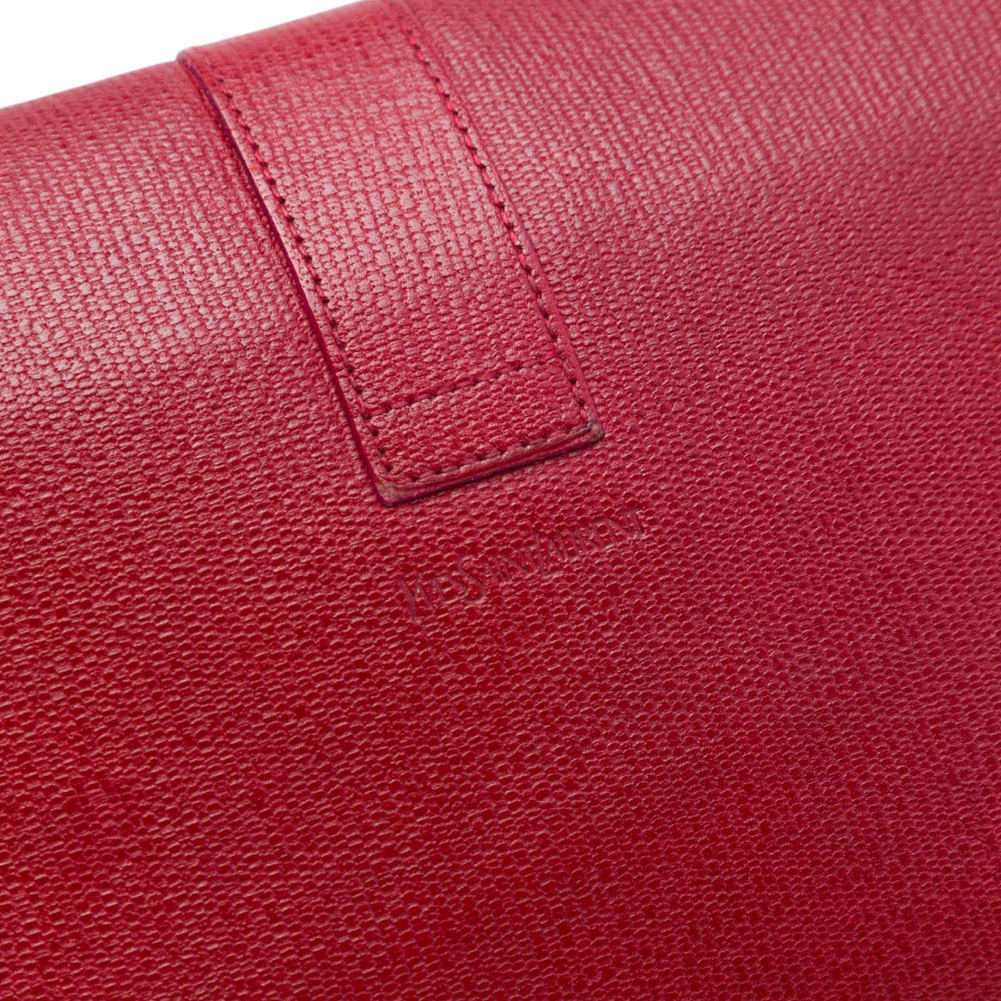 Saint Laurent Textured Leather Chyc Ligne Clutch
