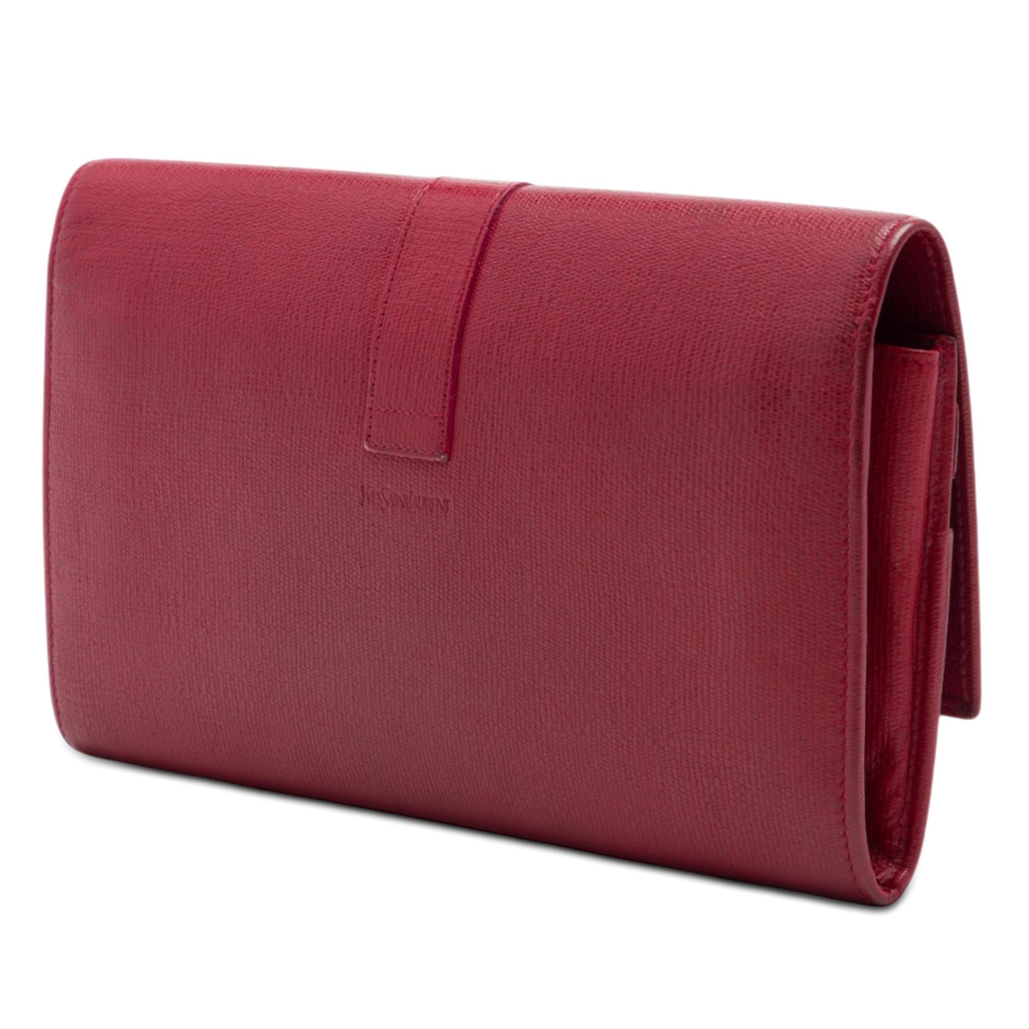 Saint Laurent Textured Leather Chyc Ligne Clutch