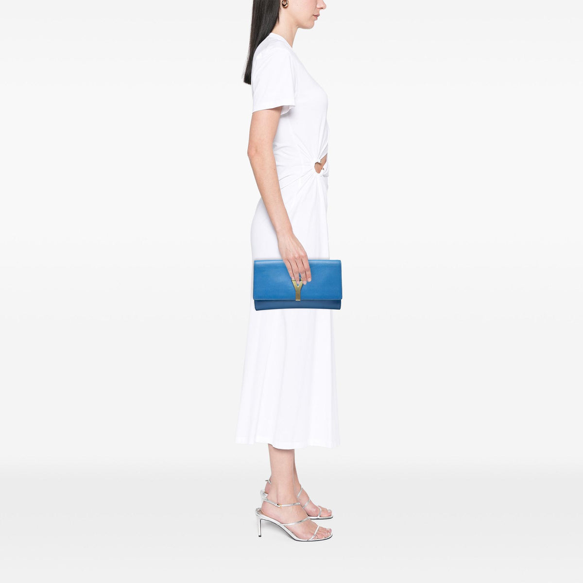 Saint Laurent Textured Leather Chyc Ligne Clutch