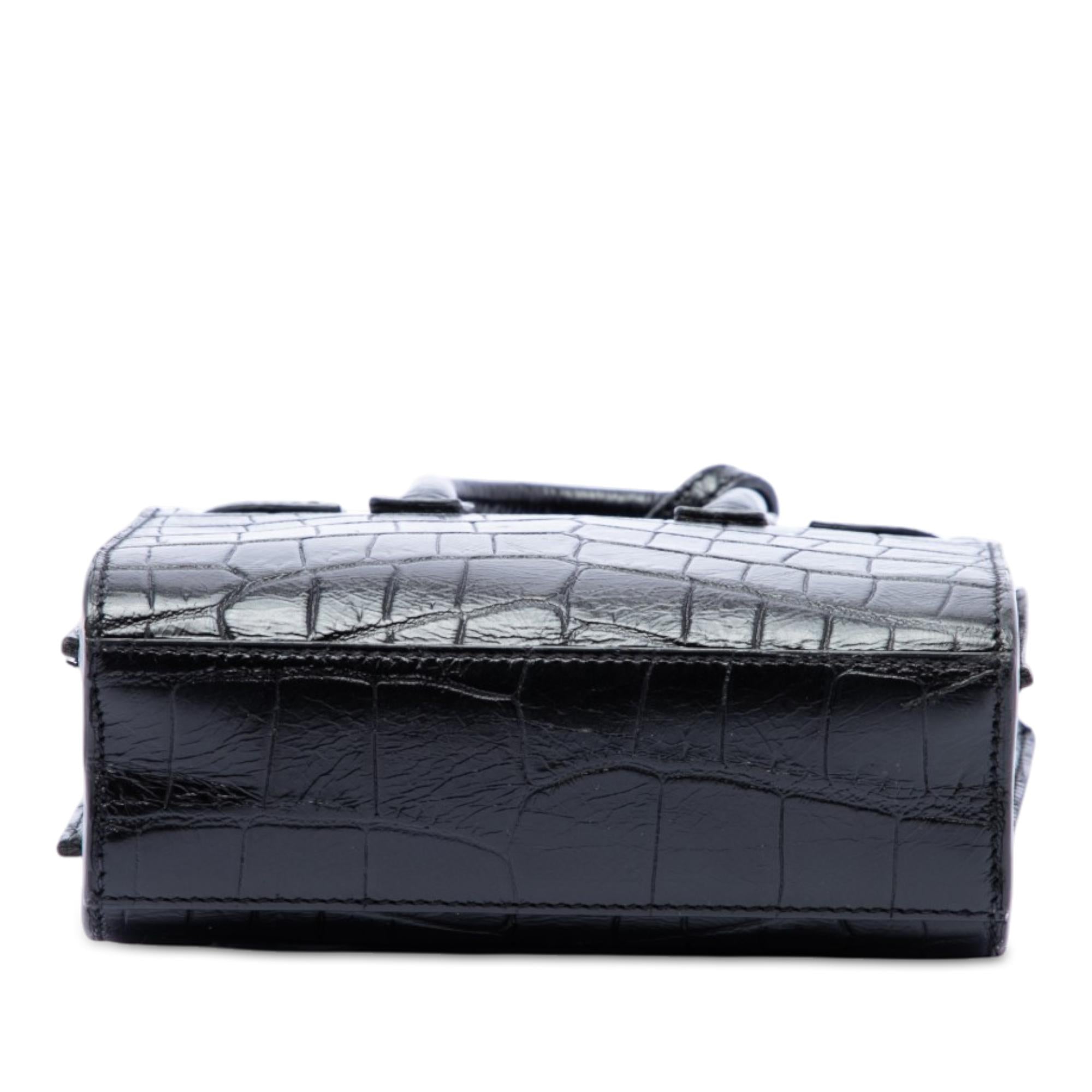 Saint Laurent Toy Croc Embossed Leather Sac De Jour Satchel