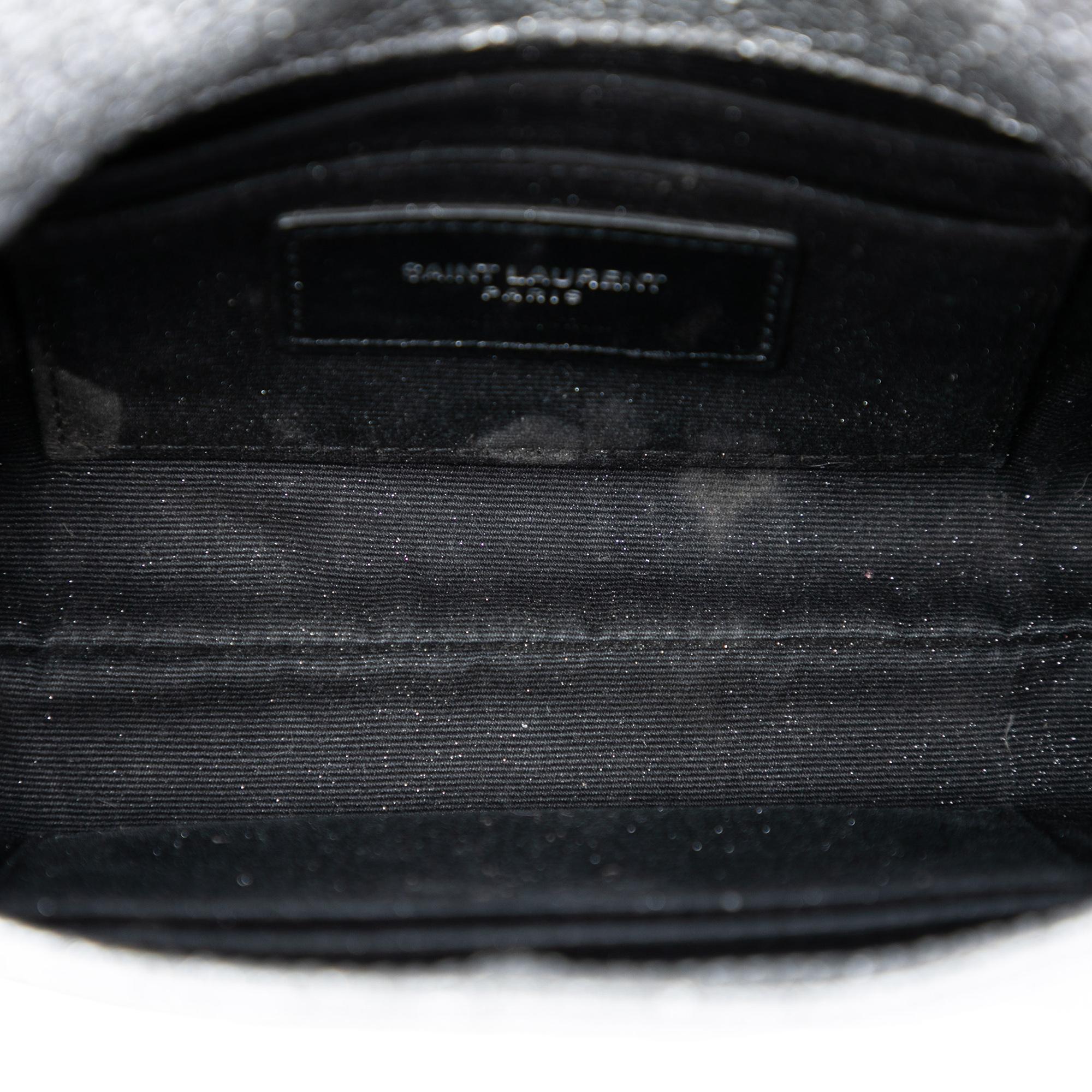 Saint Laurent Toy Metallic Crackled Calfskin Monogram West Hollywood Crossbody