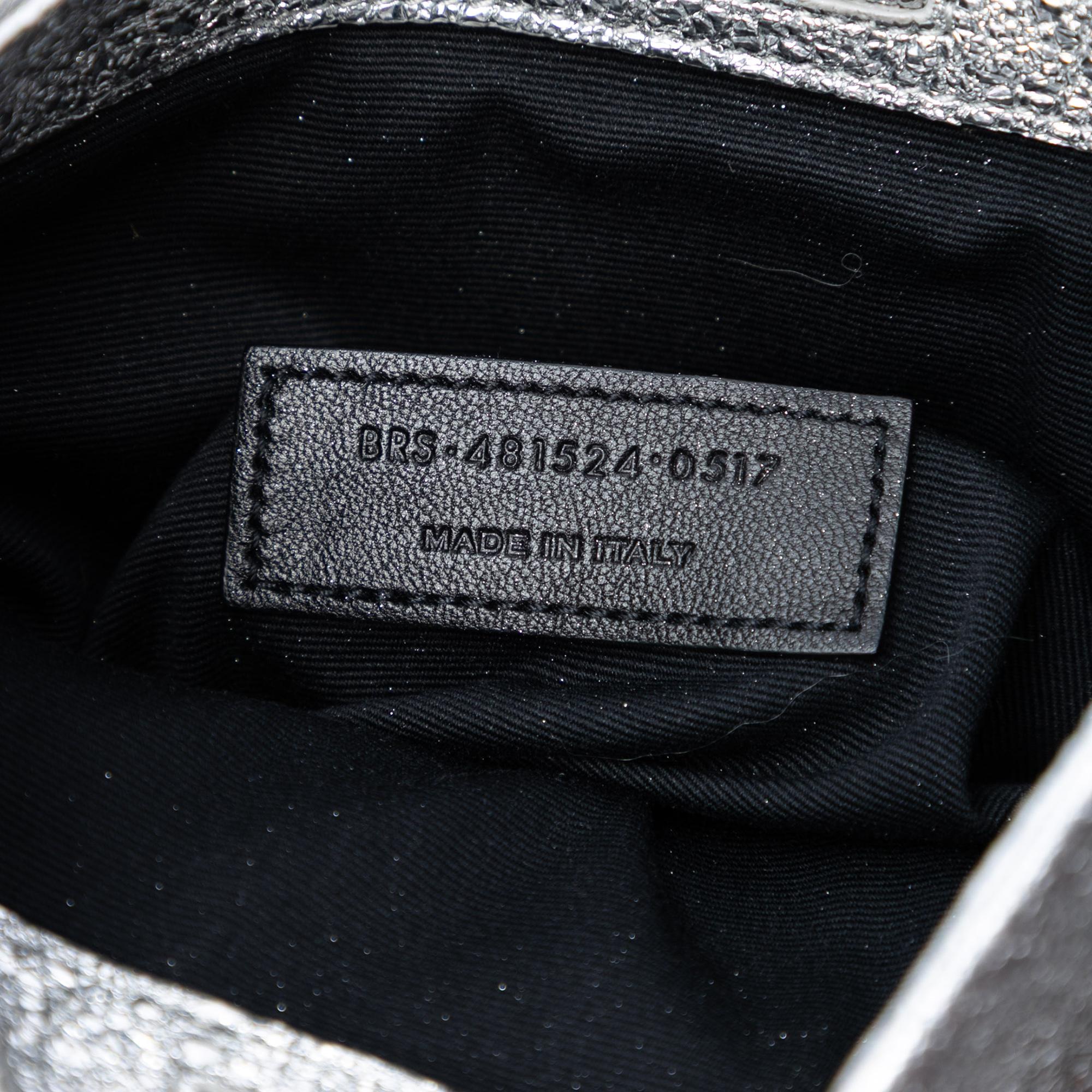 Saint Laurent Toy Metallic Crackled Calfskin Monogram West Hollywood Crossbody