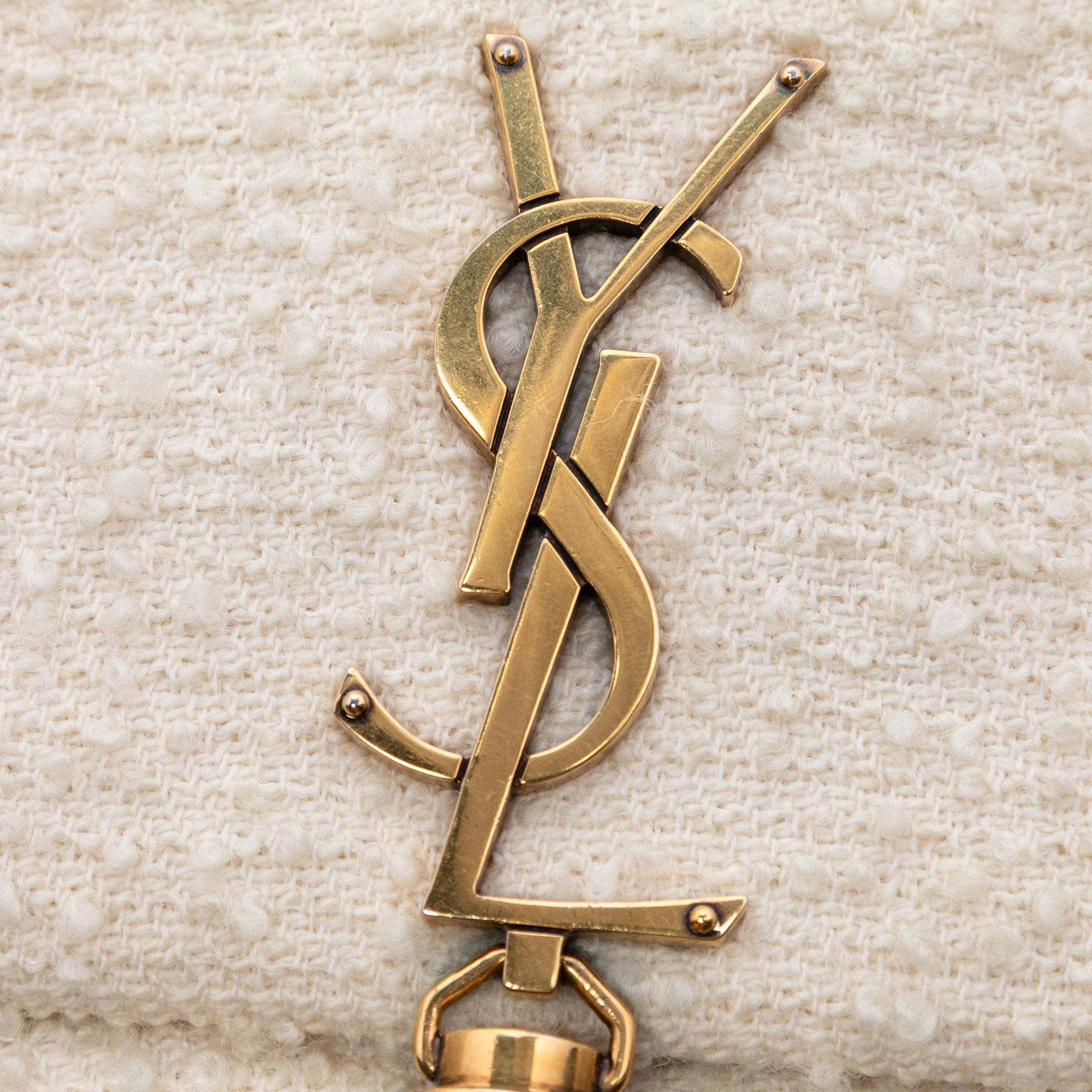 Saint Laurent Tweed Monogram Kate 99 Tassel Bag
