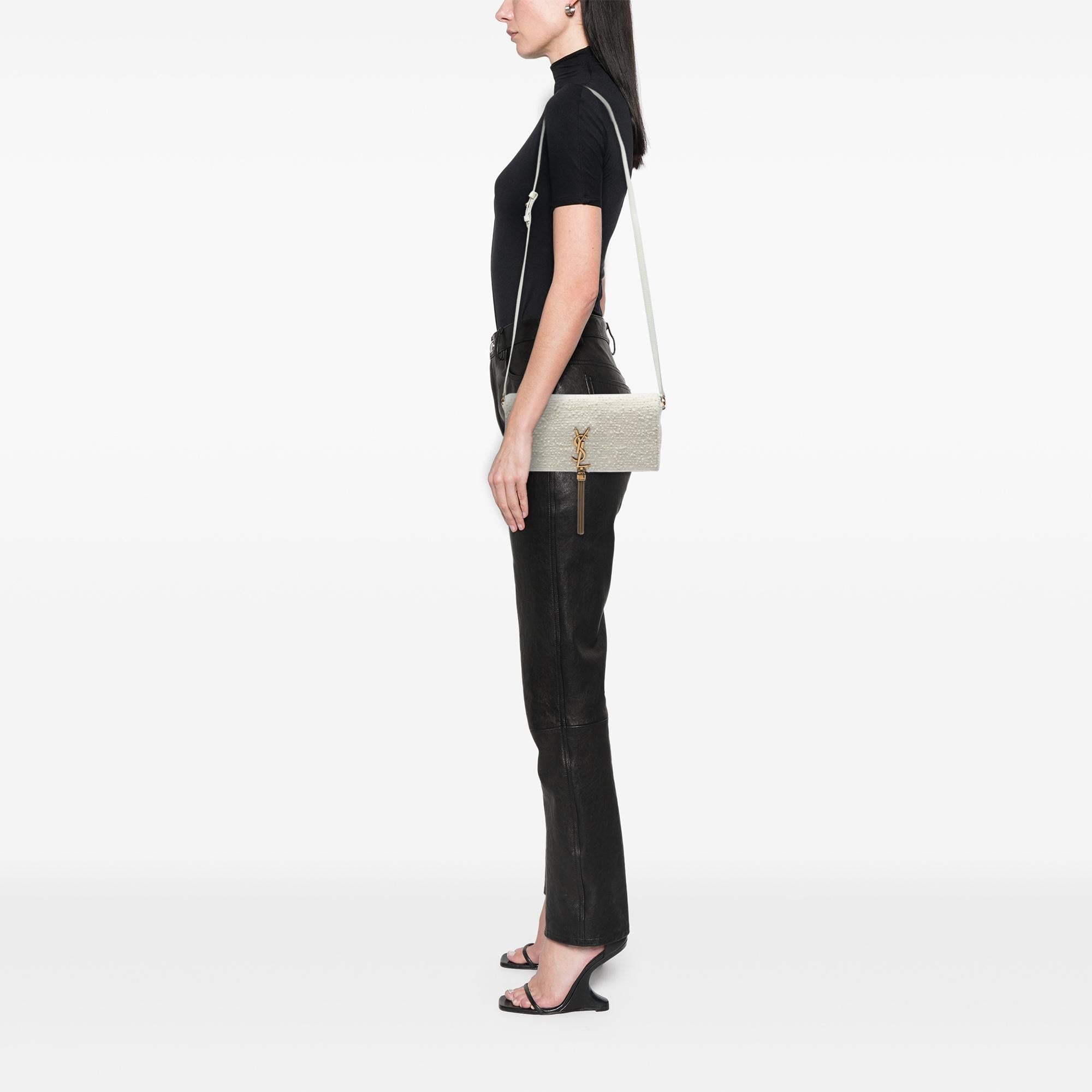 Saint Laurent Tweed Monogram Kate 99 Tassel Bag
