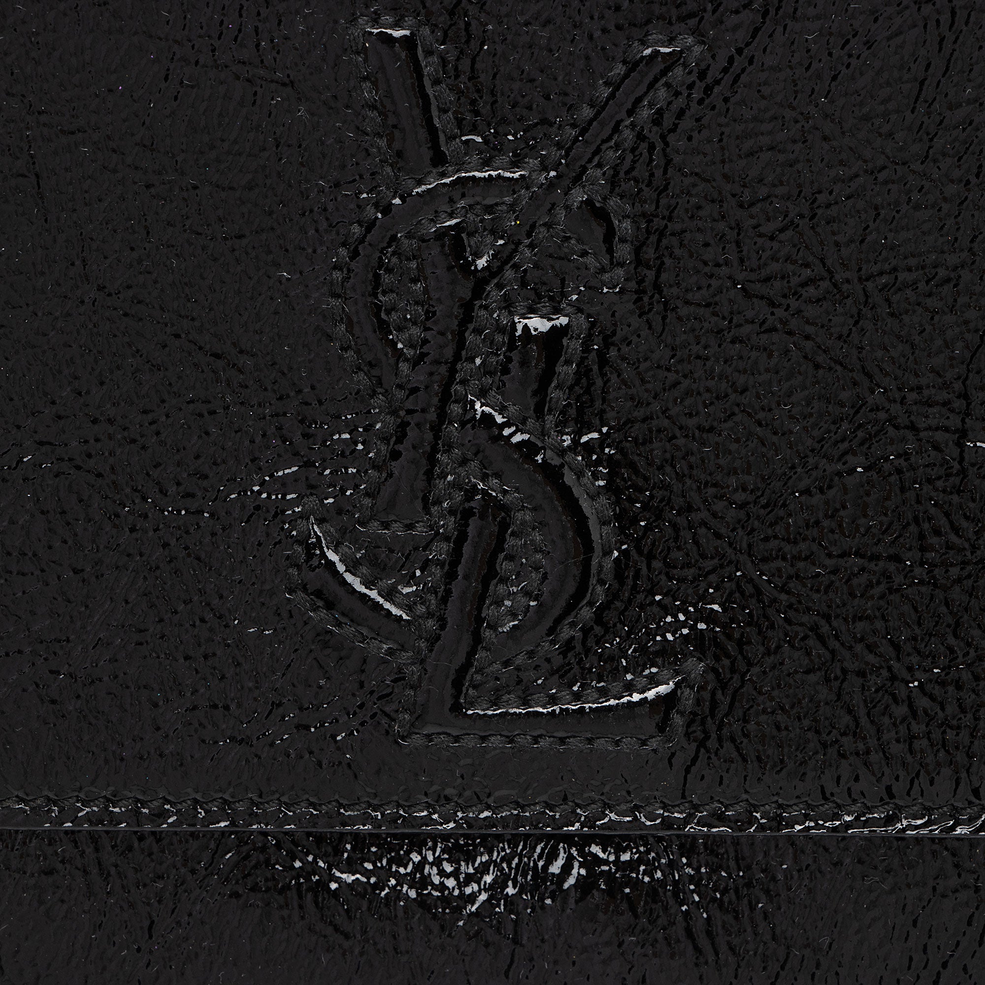 Saint Laurent Vintage Patent Leather Monogram Belle de Jour Clutch (SHF-BY8Utu)