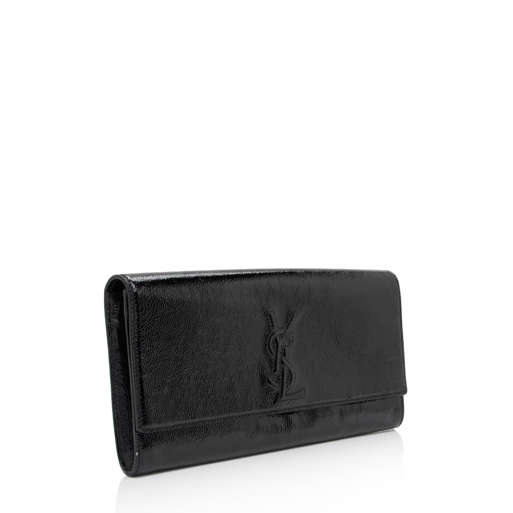 Saint Laurent Vintage Patent Leather Monogram Belle de Jour Clutch (SHF-BY8Utu)