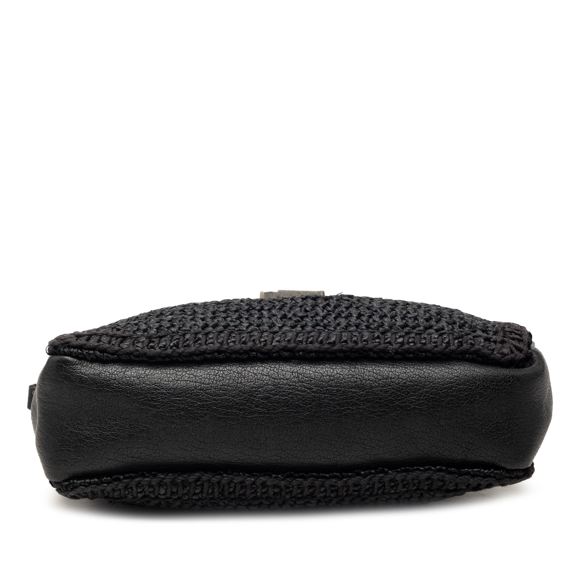 Saint Laurent Woven Raffia and Leather Lou Camera Bag