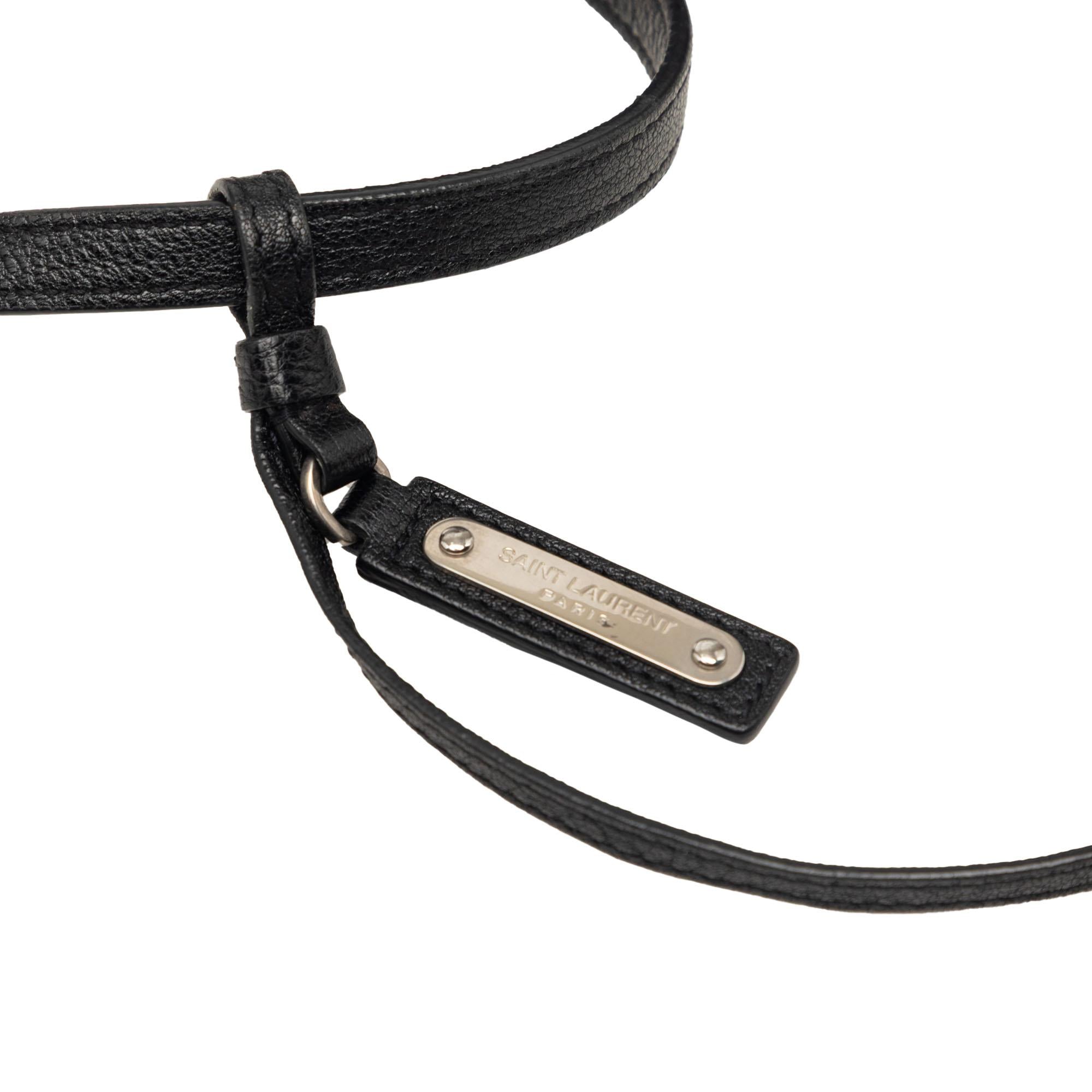 Saint Laurent Woven Raffia and Leather Lou Camera Bag