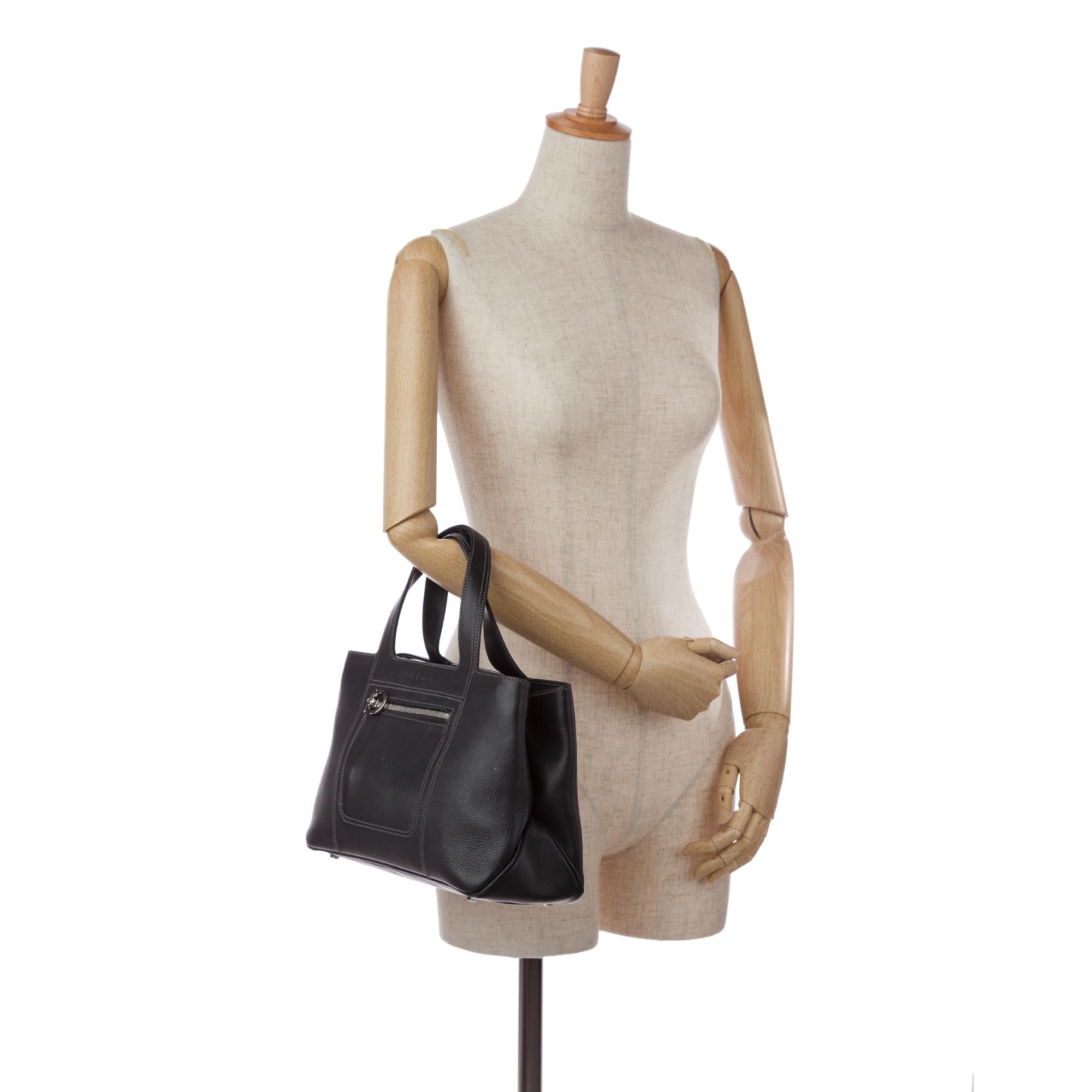 Salvatore Ferragamo Calf Leather Handbag (SHG-35898)
