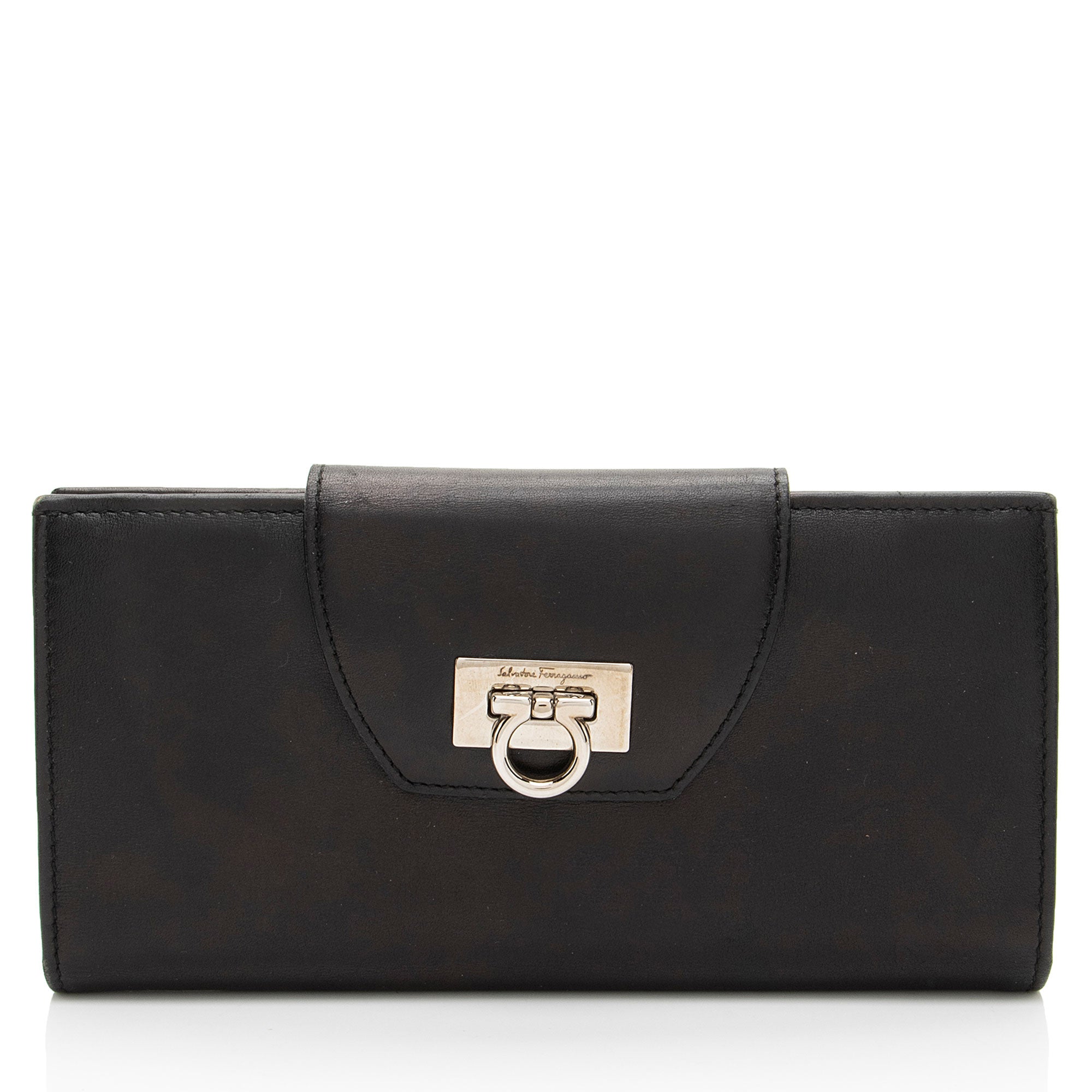 Ferragamo Calfskin Gancini Long Wallet