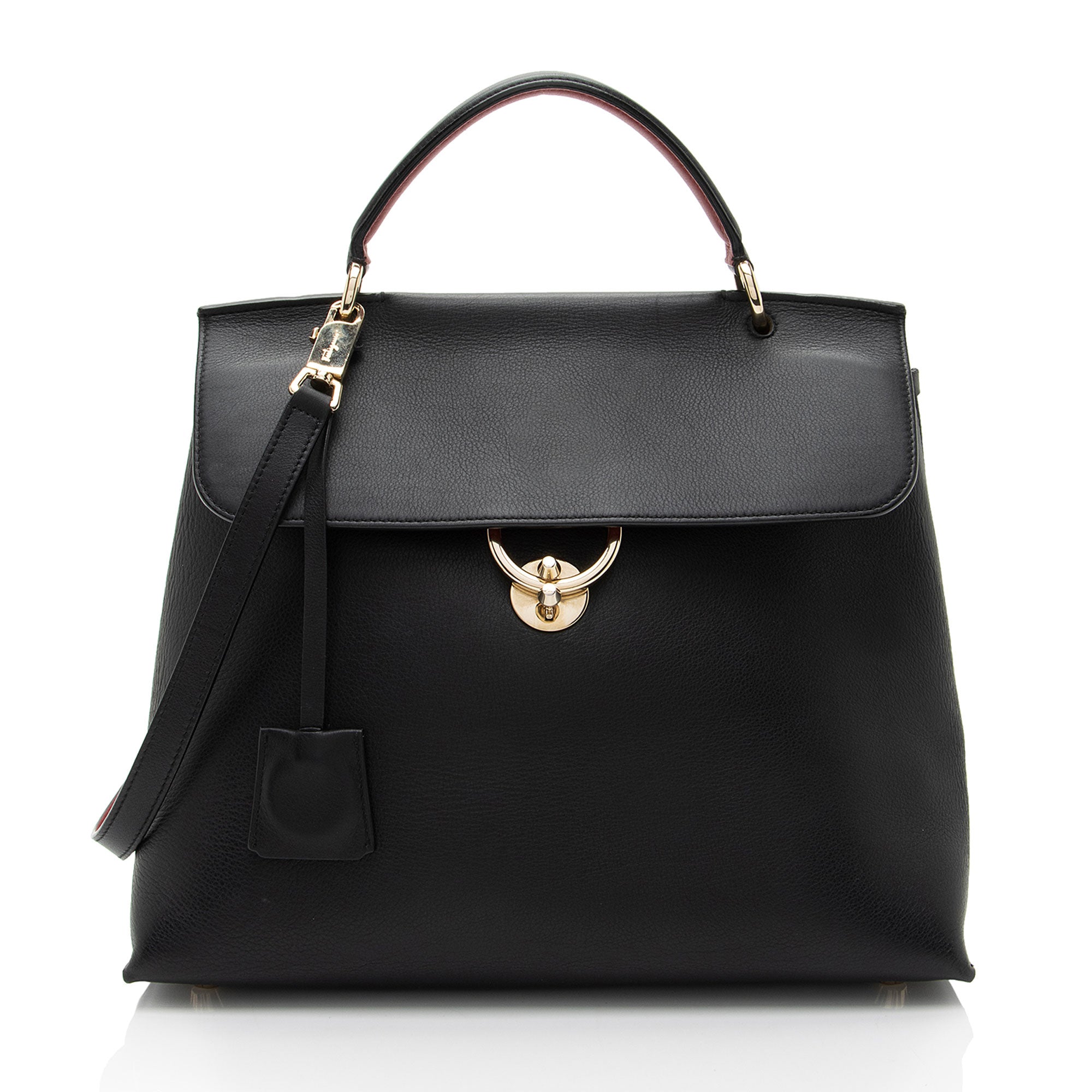 Salvatore Ferragamo Calfskin Jet Set Large Top Handle (SHF-VwIECE)