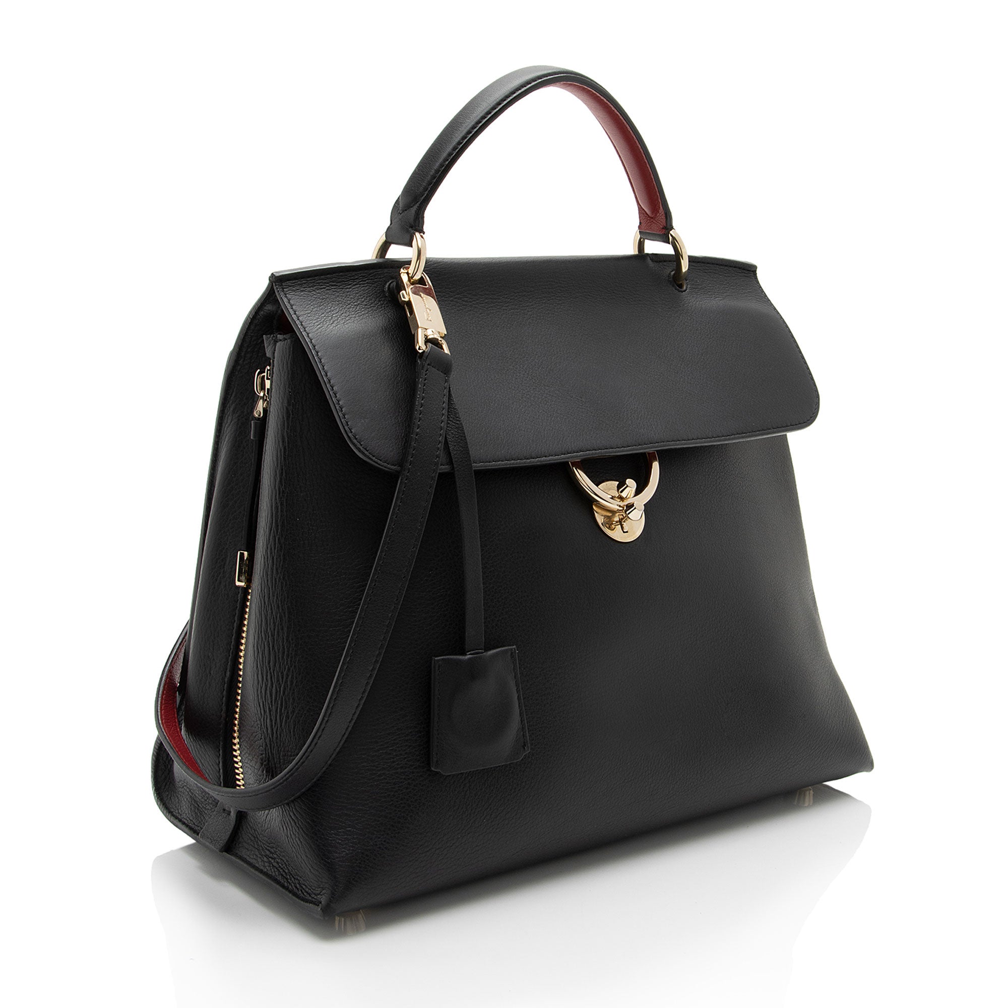 Salvatore Ferragamo Calfskin Jet Set Large Top Handle (SHF-VwIECE)