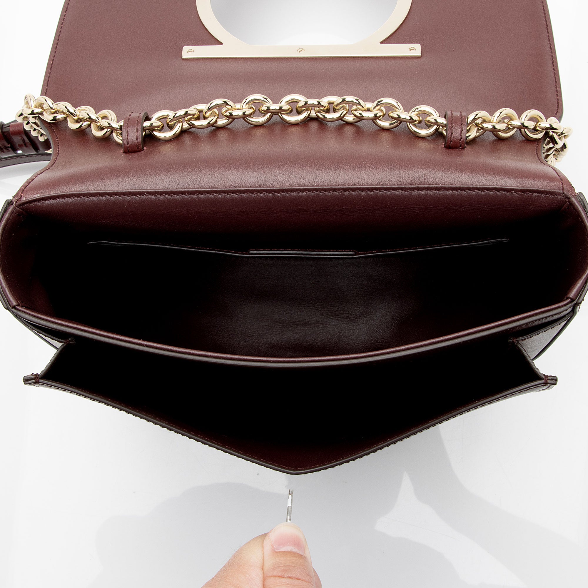 Salvatore Ferragamo Calfskin Vela Large Flap Crossbody Bag (SHF-KZPFvx)