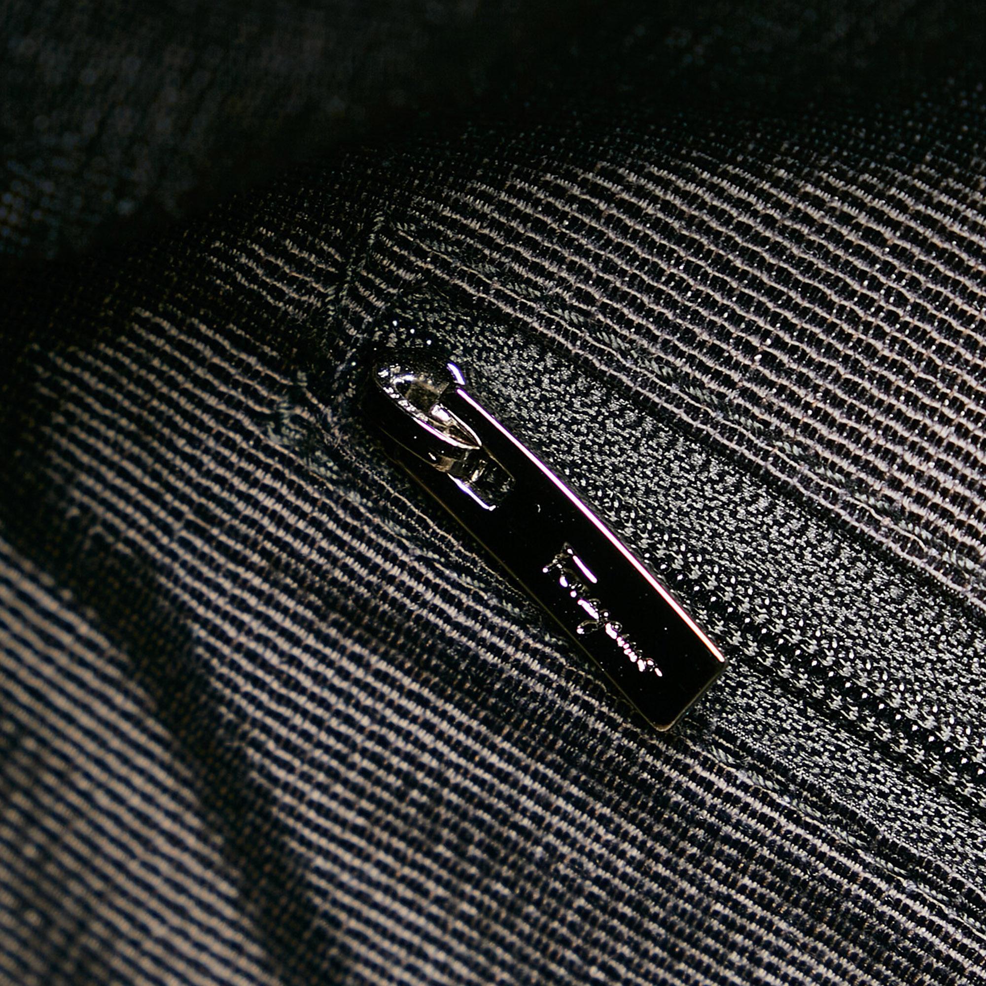 Salvatore Ferragamo Ganchini Logo Canvas Shoulder Bag (SHG-36585)