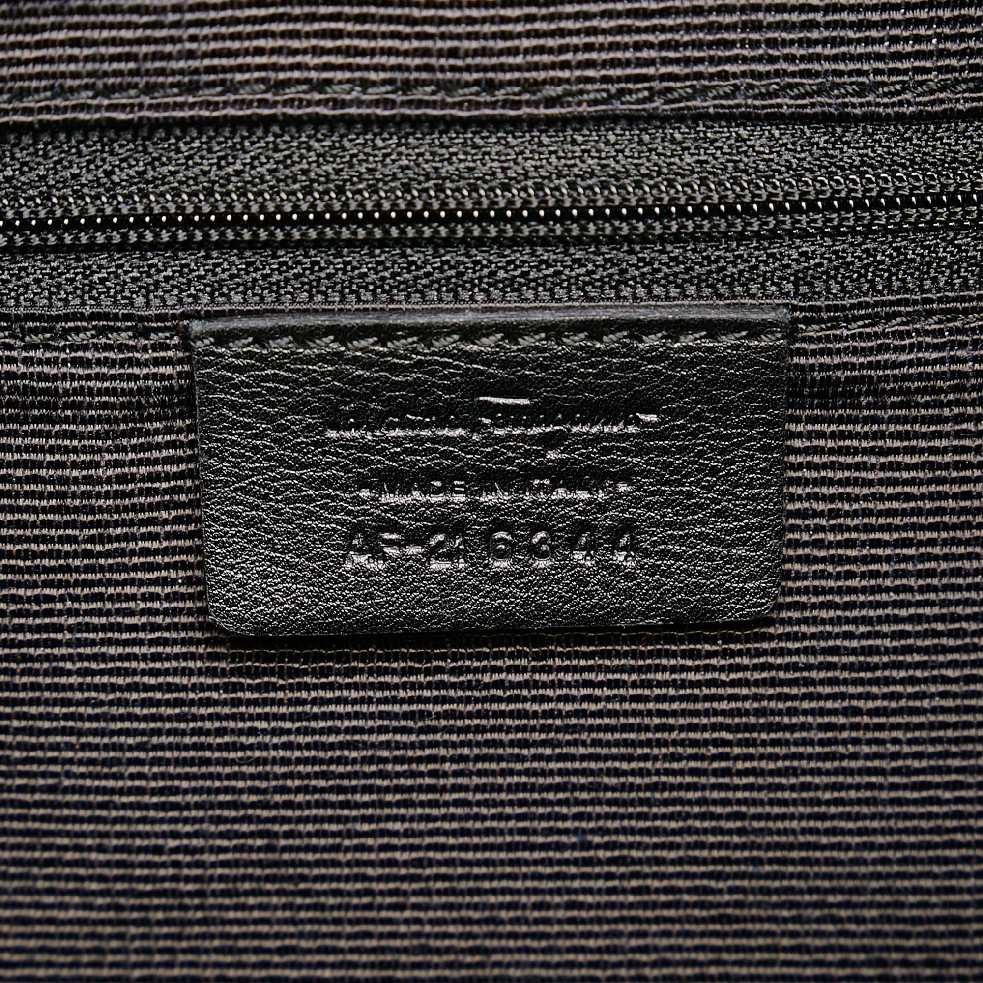 Salvatore Ferragamo Ganchini Logo Canvas Shoulder Bag (SHG-36585)