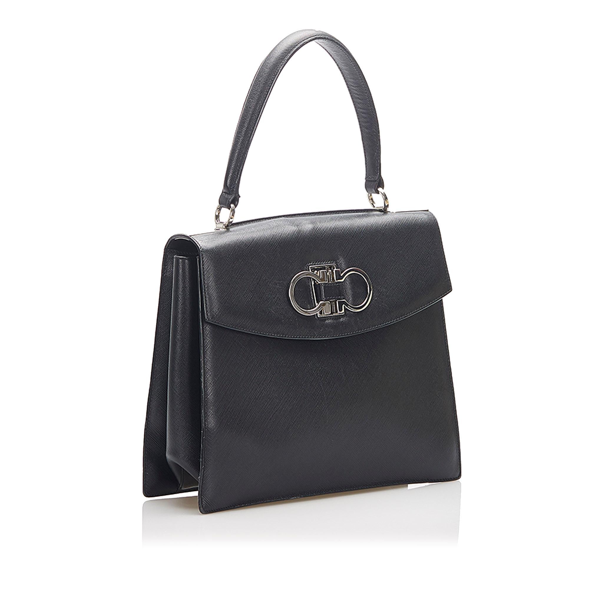 Salvatore Ferragamo Gancino Leather Handbag (SHG-37347)