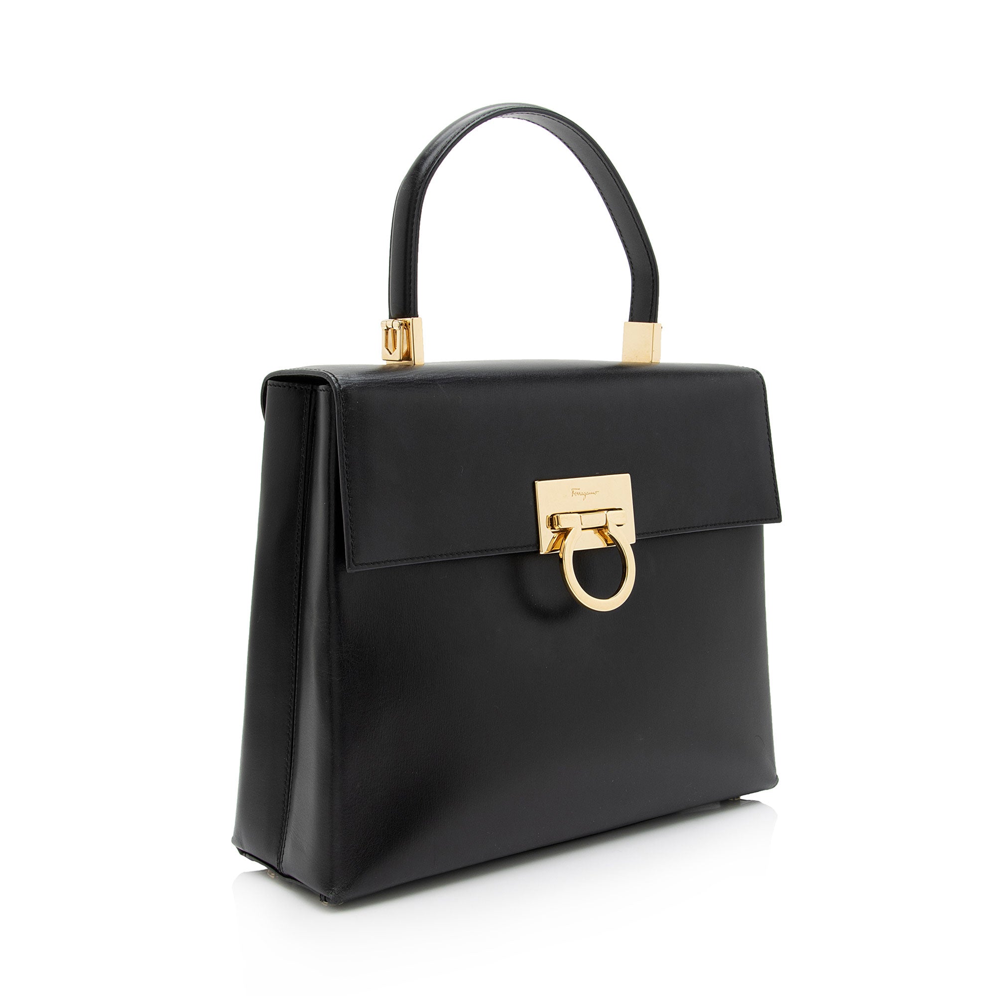 Salvatore Ferragamo Leather Gancini Convertible Medium Top Handle Satchel (SHF-JvHSjQ)