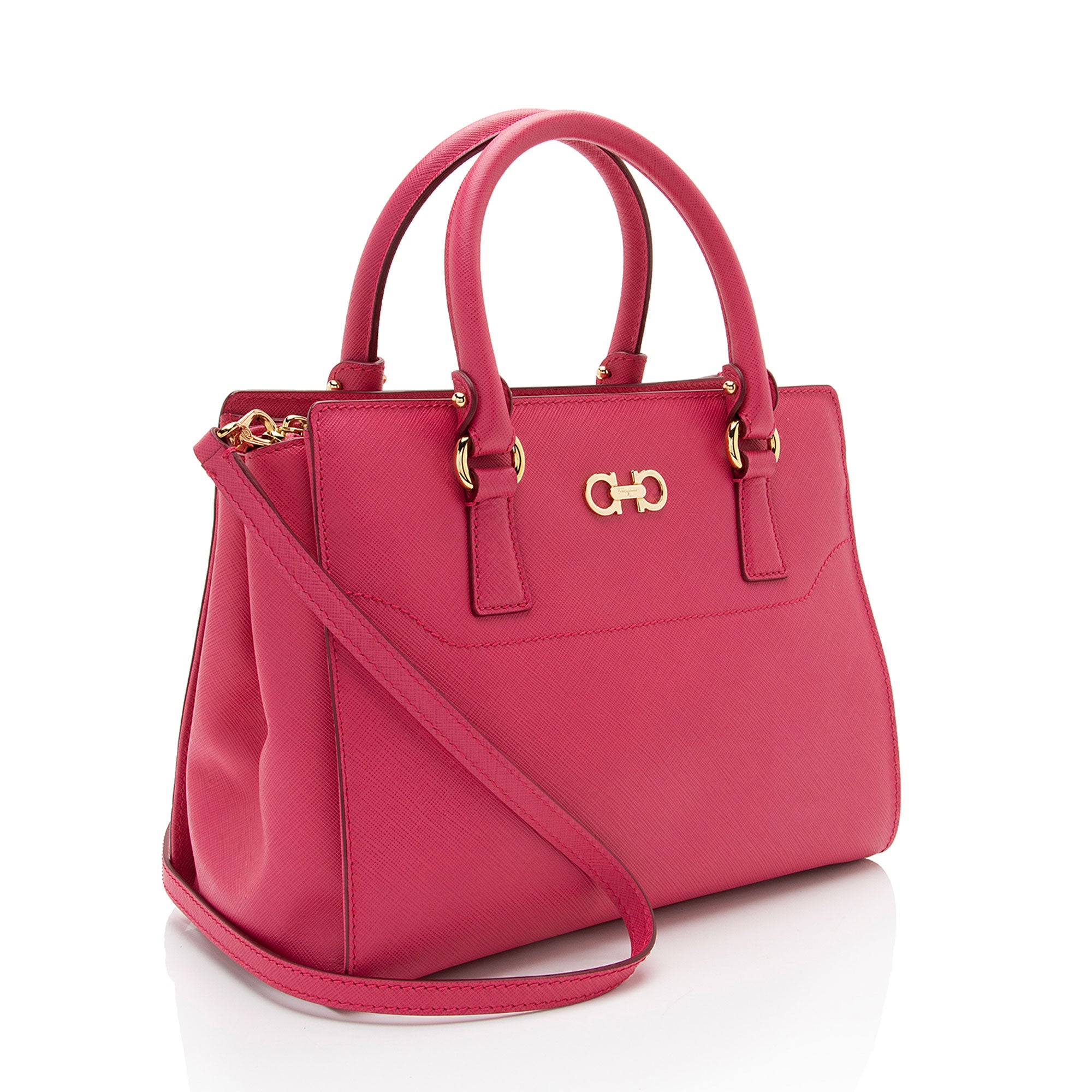 Salvatore Ferragamo Leather Double Gancio Small Tote