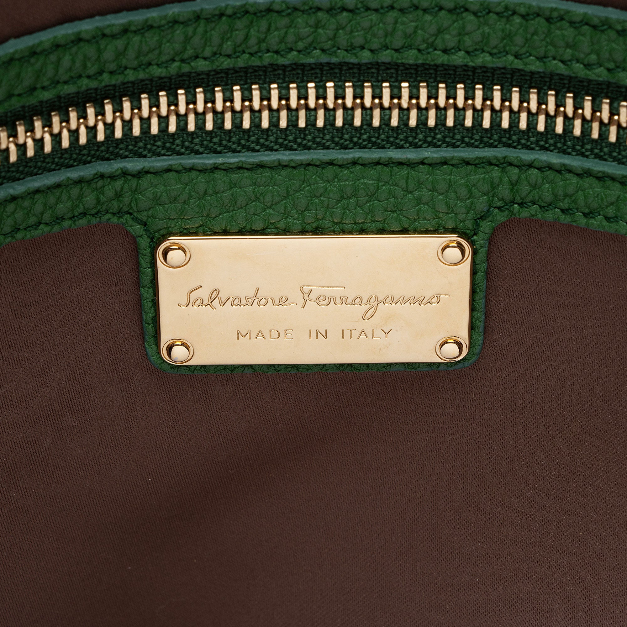 Salvatore Ferragamo Leather Fiamma Small Satchel