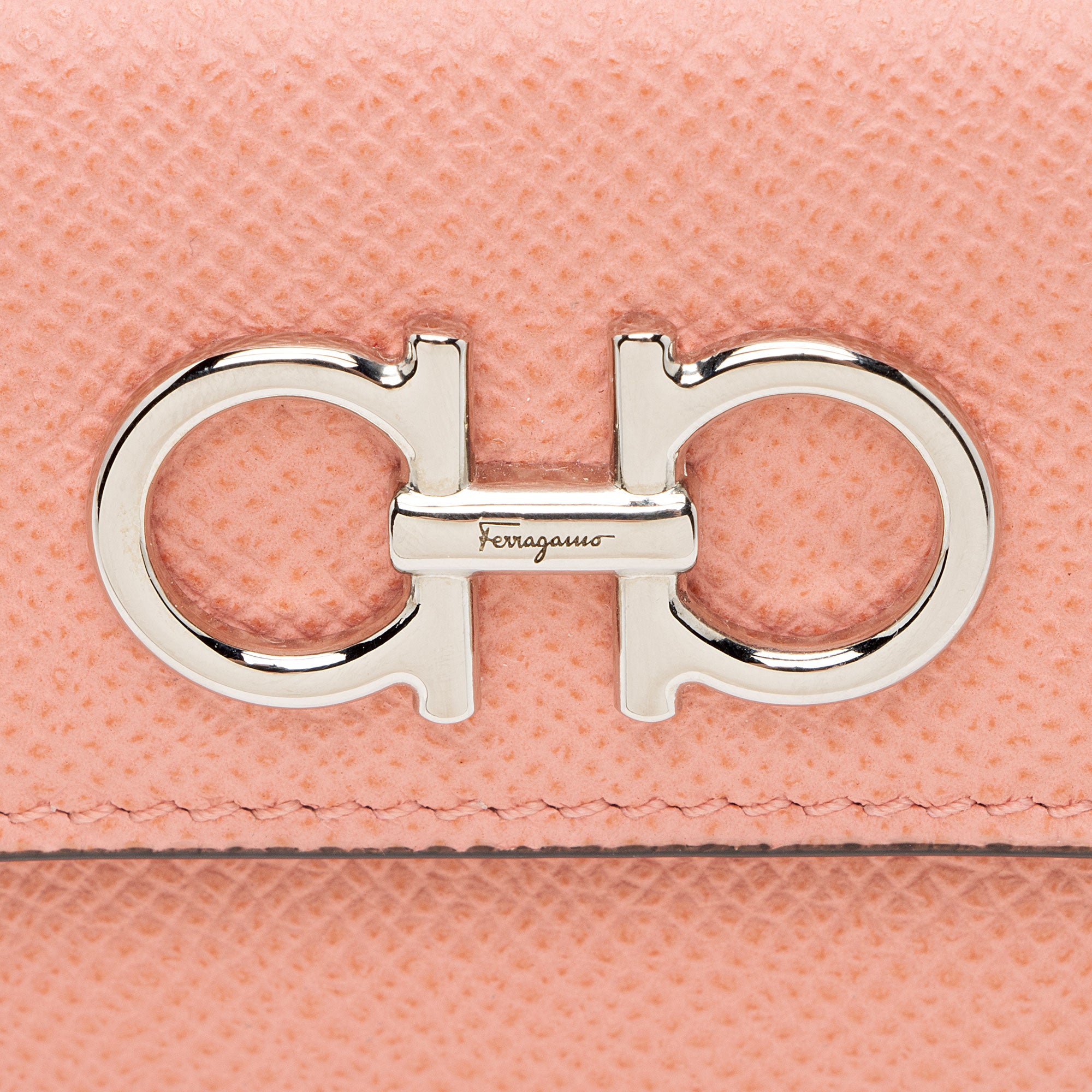 Salvatore Ferragamo Leather Gancini Card Holder on Chain