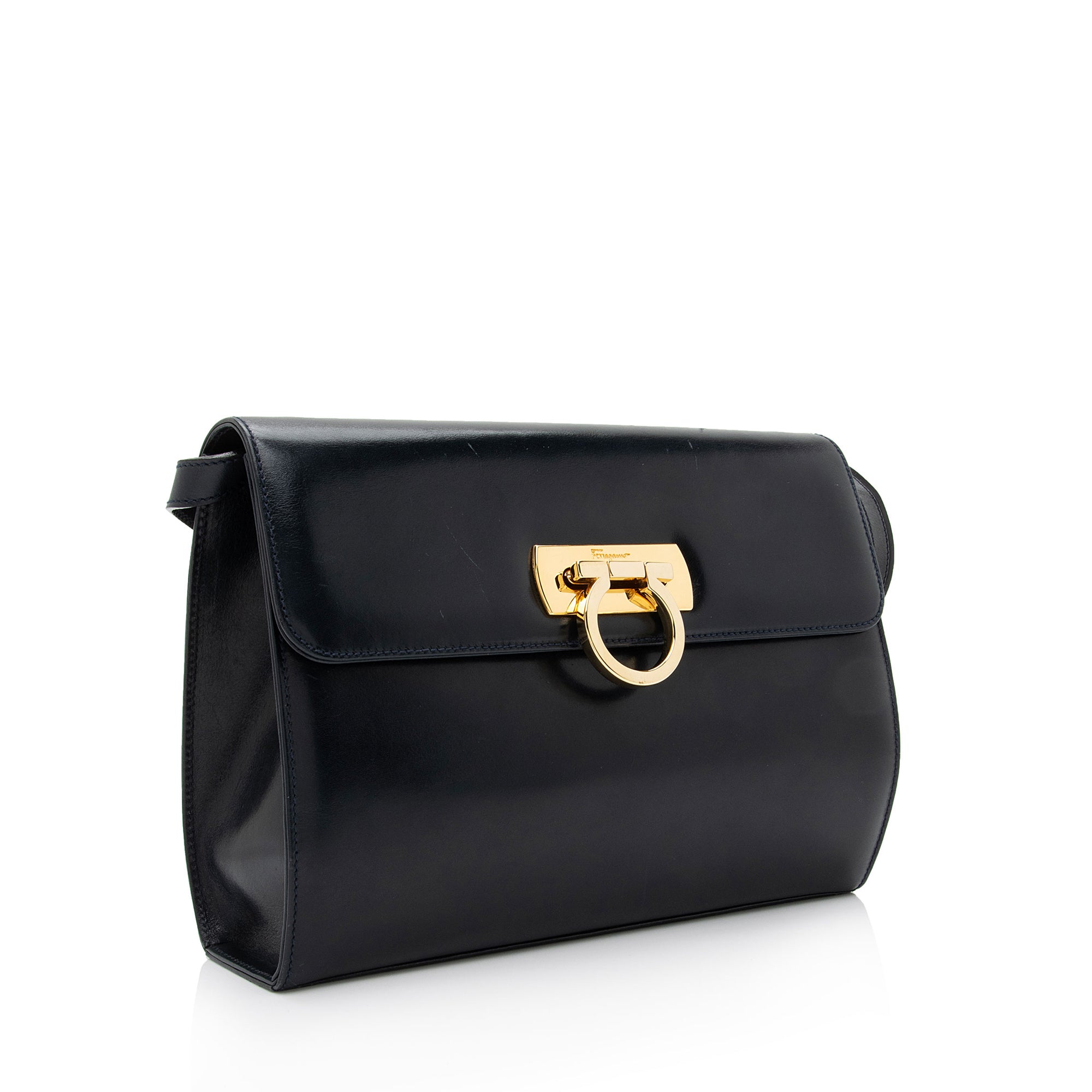 Salvatore Ferragamo Leather Gancini Convertible Small Top Handle Satchel (SHF-ClhLML)