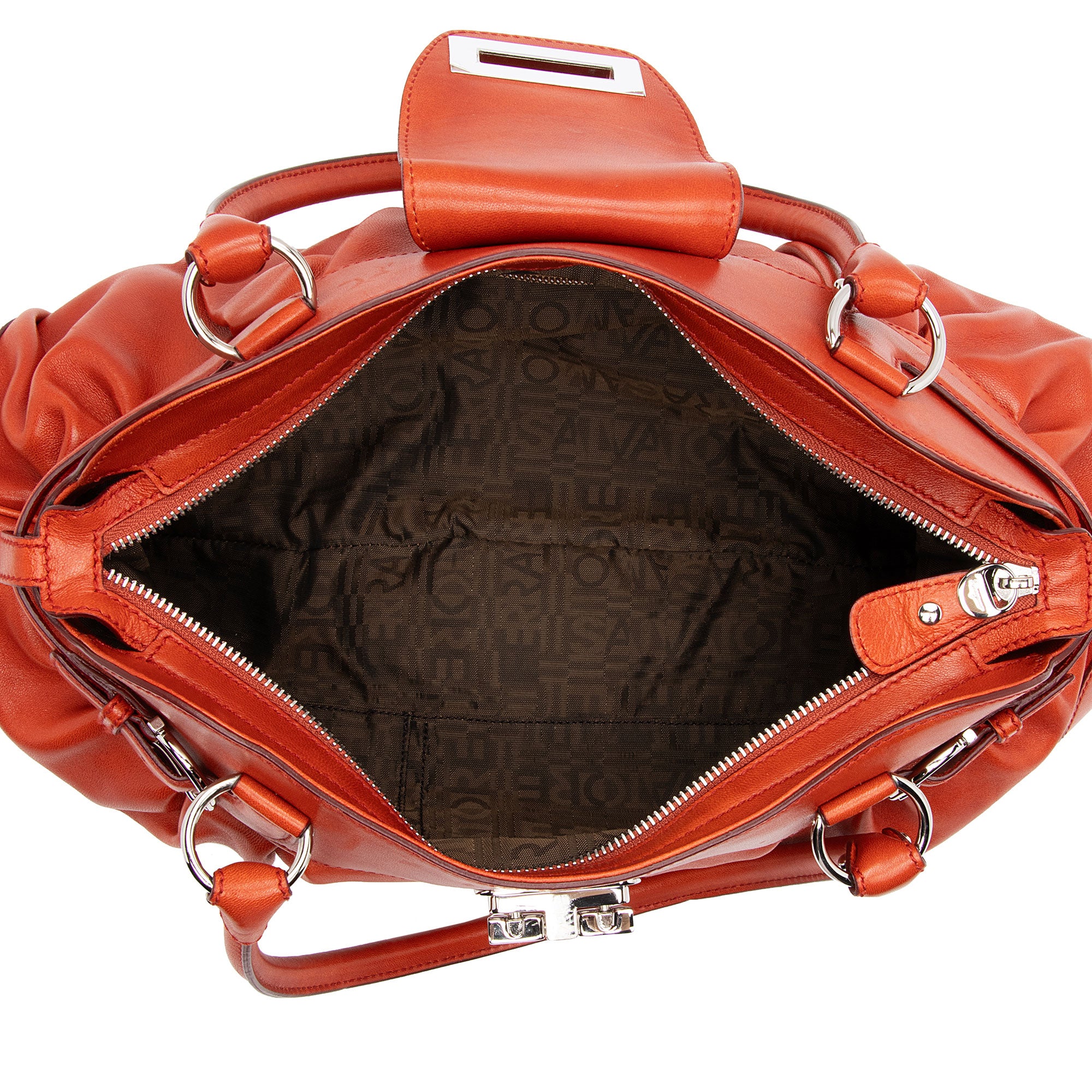 Salvatore Ferragamo Leather Gancini Marisa Satchel (SHF-Zmm7wo)