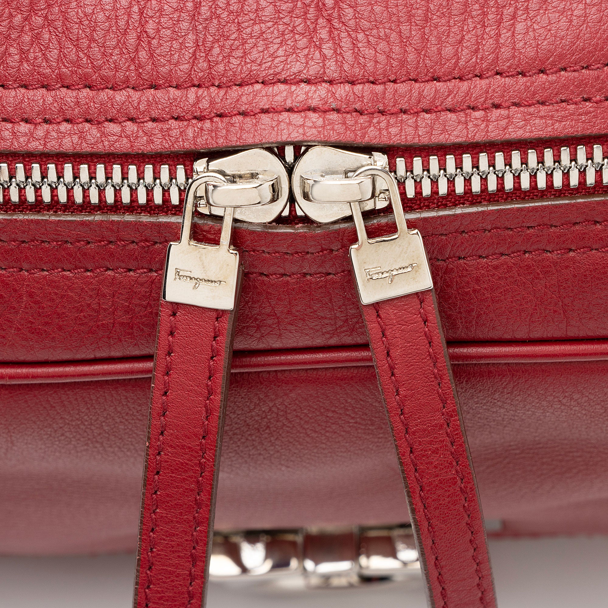 Salvatore Ferragamo Leather Gancini Marisa Satchel