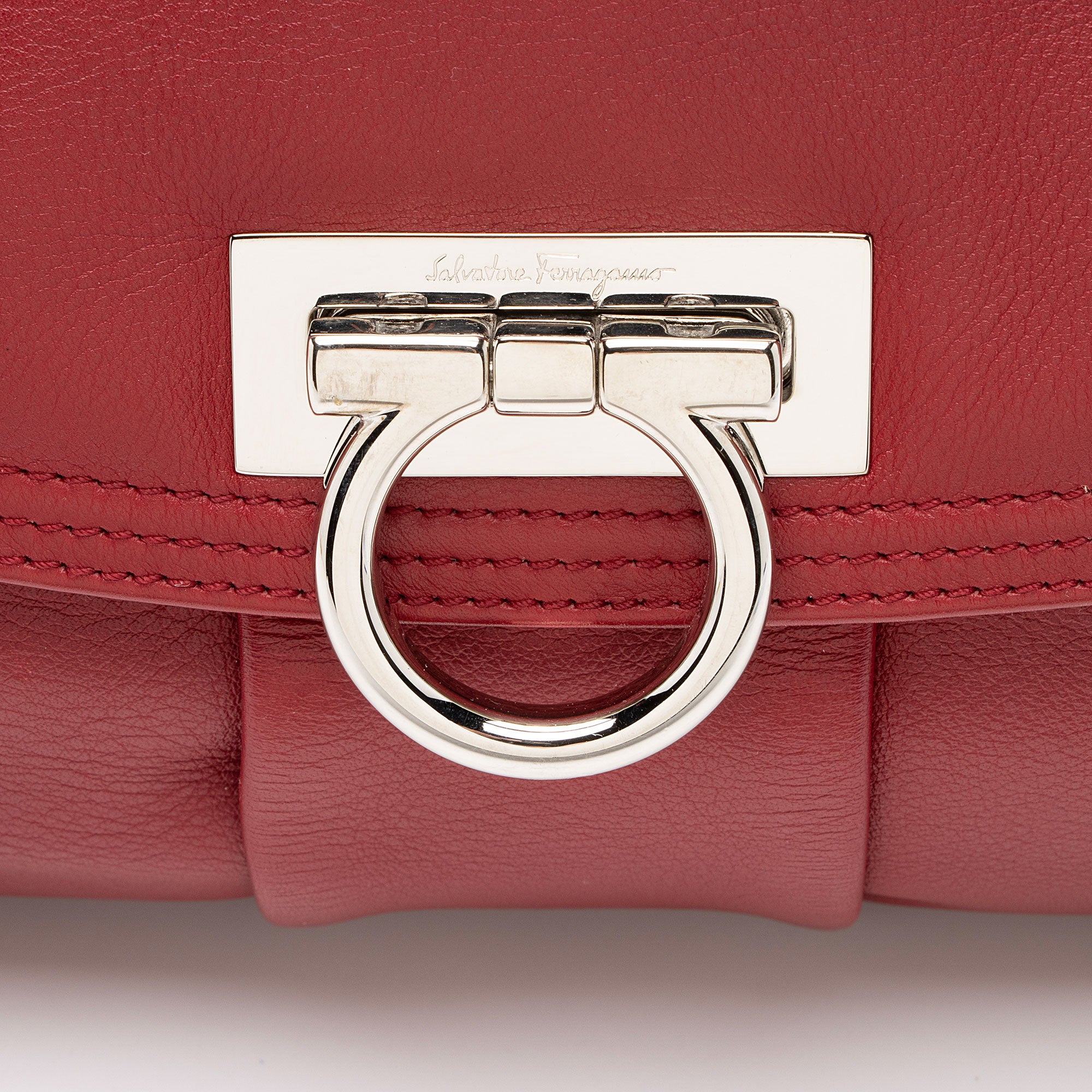 Salvatore Ferragamo Leather Gancini Marisa Satchel