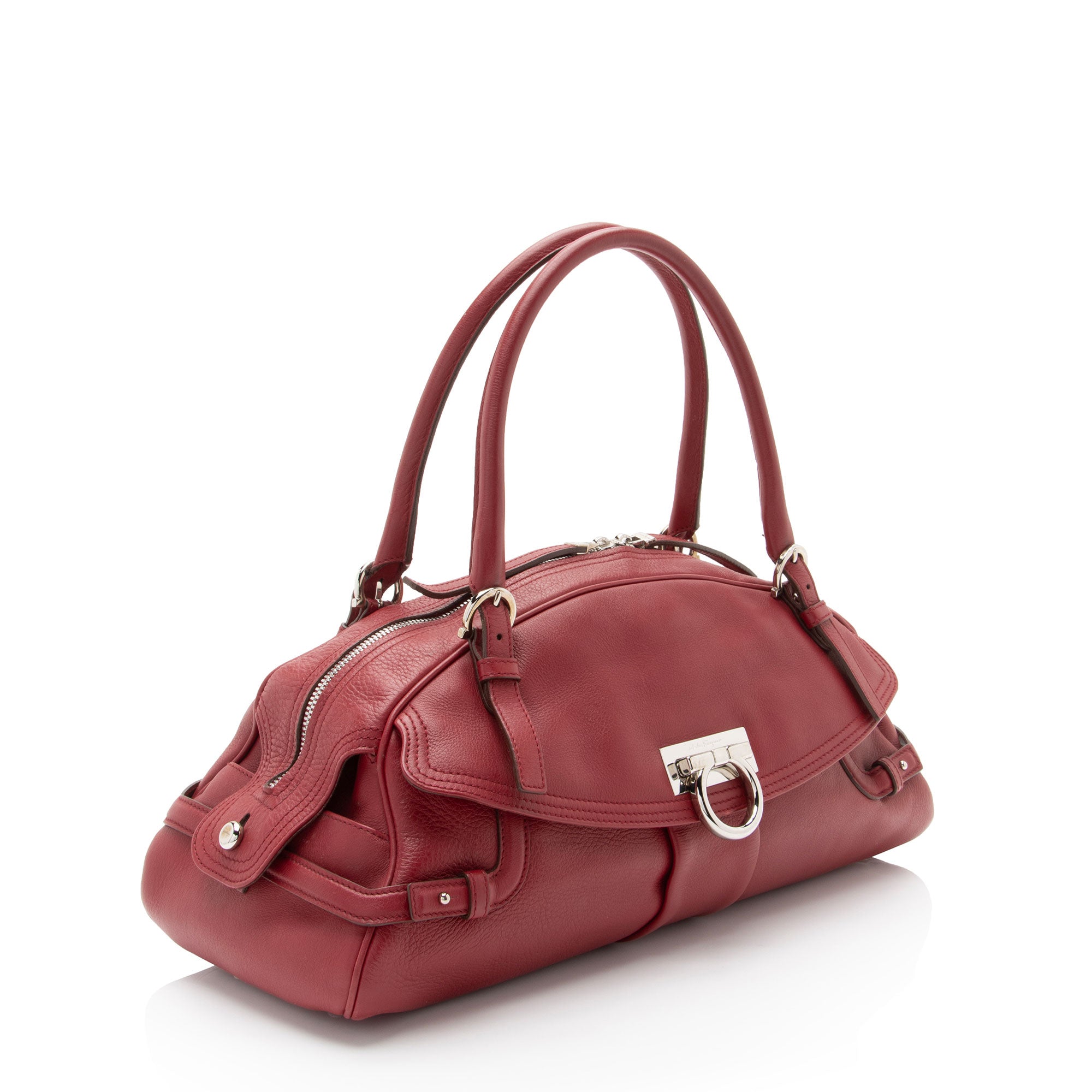 Salvatore Ferragamo Leather Gancini Marisa Satchel