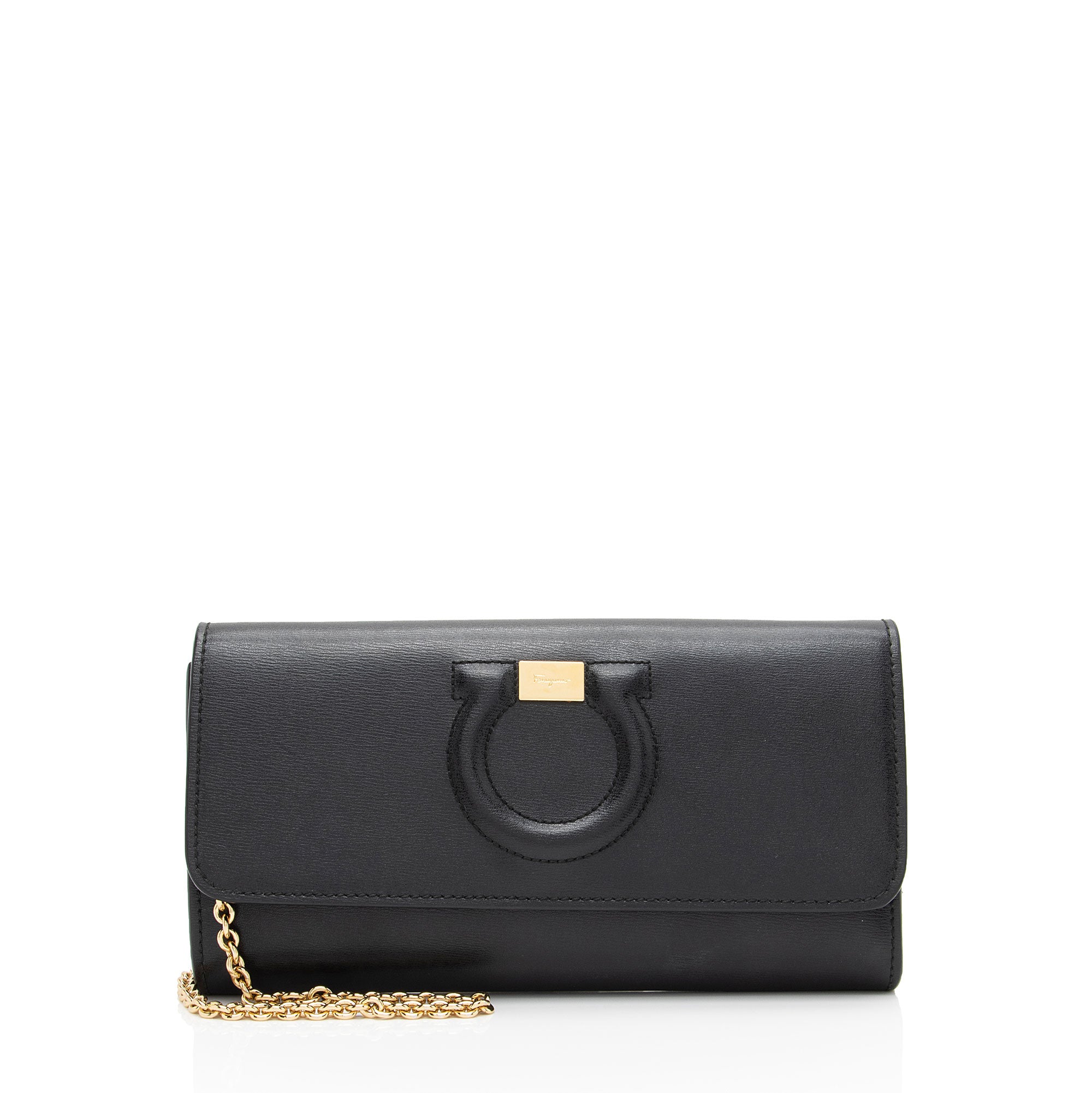 Salvatore Ferragamo Leather Gancini Wallet on Chain Bag (SHF-KGhxzb)